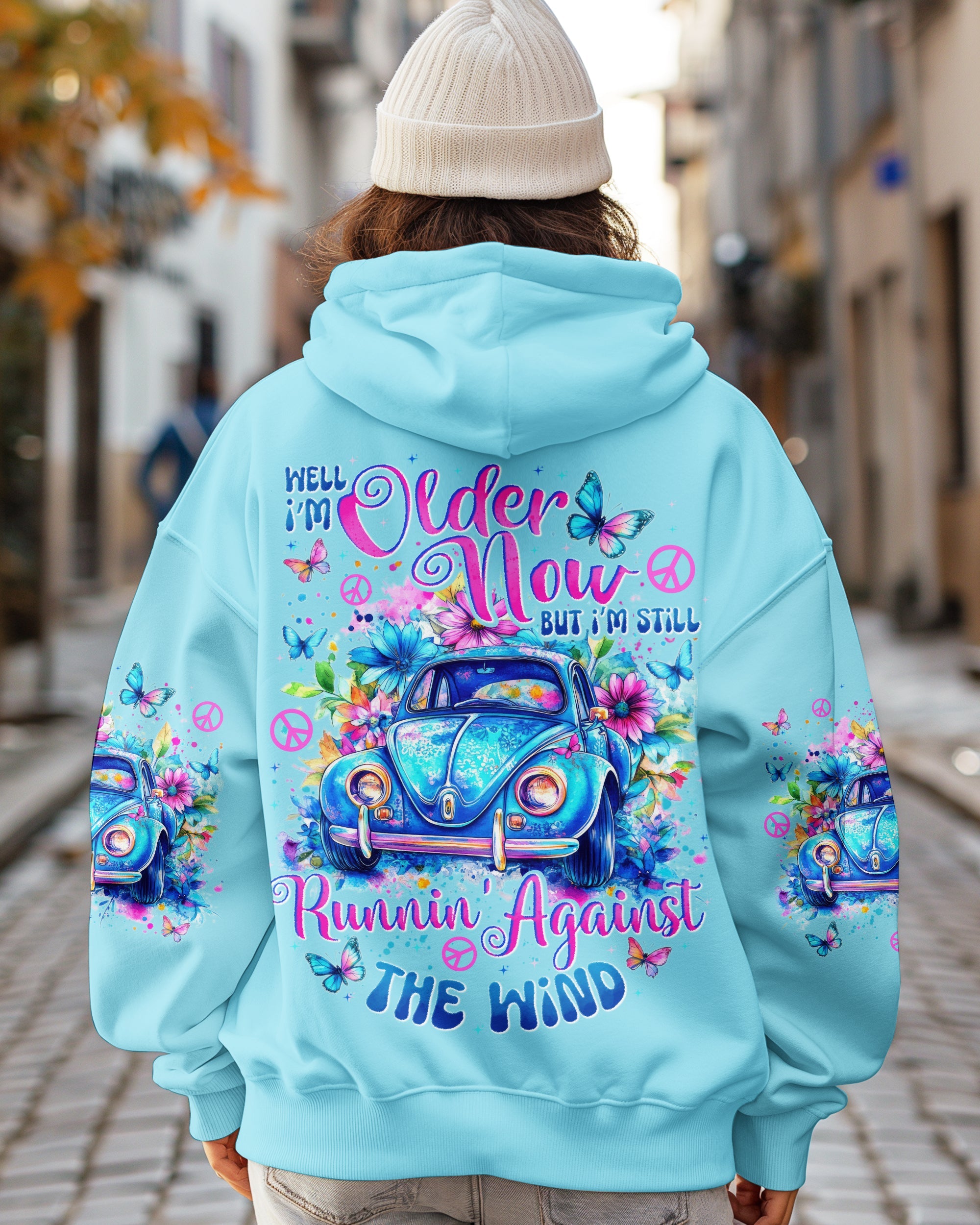 Older Now But Im Still Runnin Against the Wind Blue Retro Car Graphic AOP Shirts _7_ jkalY