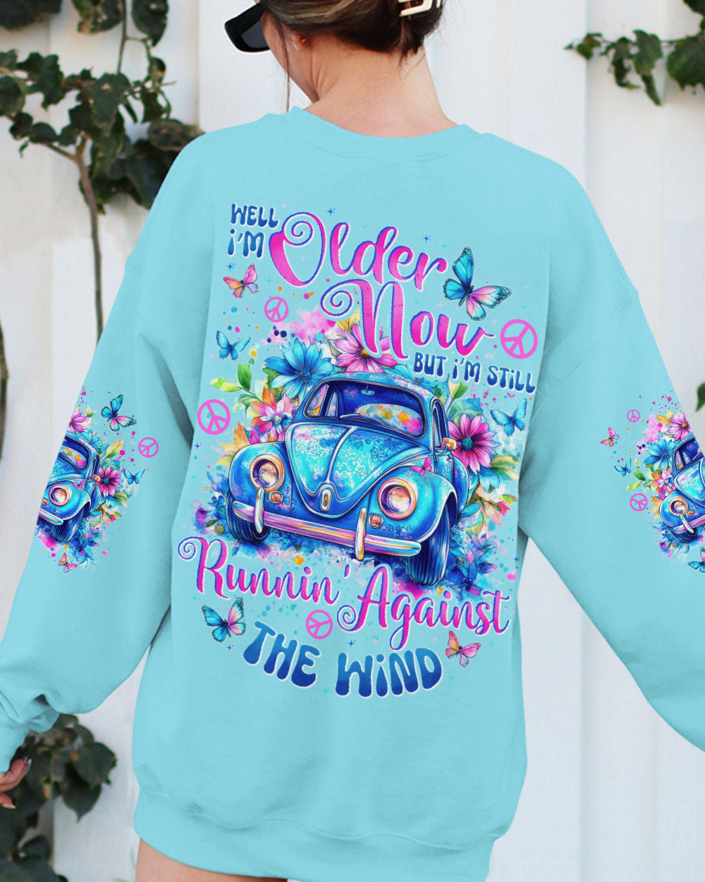 Older Now But Im Still Runnin Against the Wind Blue Retro Car Graphic AOP Shirts _9_ QGGPj