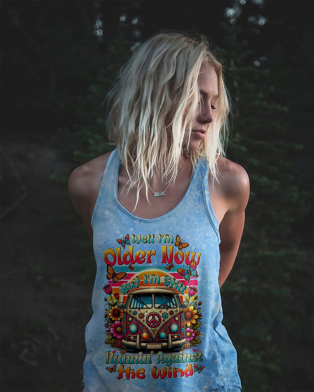 Older Now But Im Still Runnin Against the Wind Floral VW Bus Graphic AOP Shirts _11_ HkOez