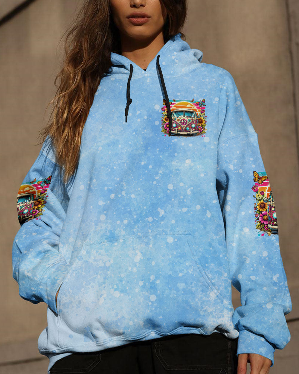 Older Now But Im Still Runnin Against the Wind Floral VW Bus Graphic AOP Shirts _6_ ynSM3