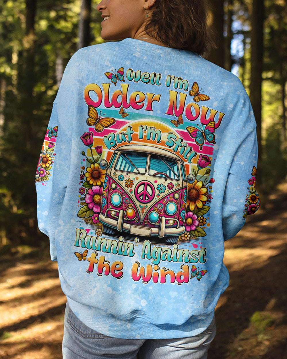 Older Now But Im Still Runnin Against the Wind Floral VW Bus Graphic AOP Shirts _9_ fpqUZ