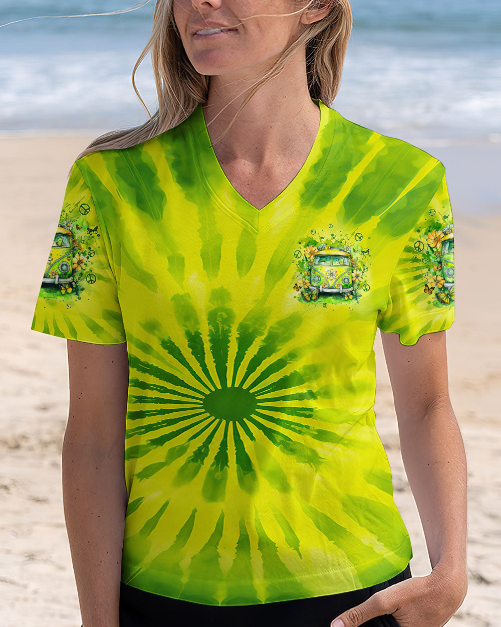 Older Now But Im Still Runnin Against the Wind Green Tie Dye Hippie Van AOP Shirts _11_ 9tL8B