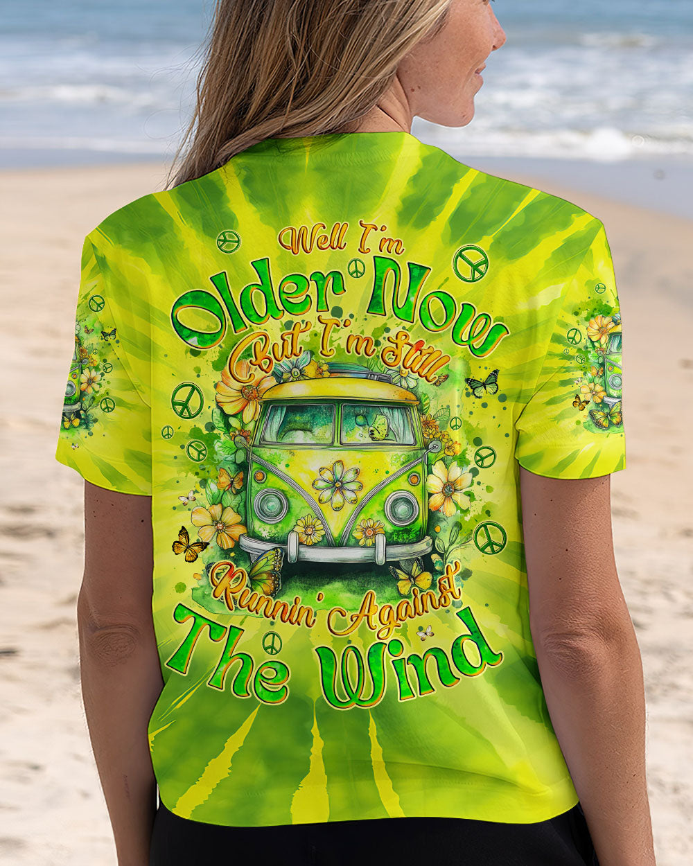 Older Now But Im Still Runnin Against the Wind Green Tie Dye Hippie Van AOP Shirts _12_ nua6T