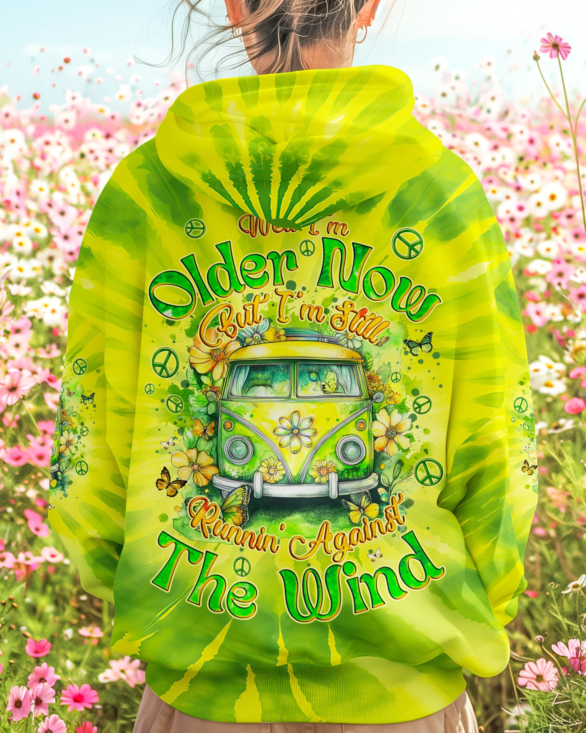 Older Now But Im Still Runnin Against the Wind Green Tie Dye Hippie Van AOP Shirts _1_ fXLVt