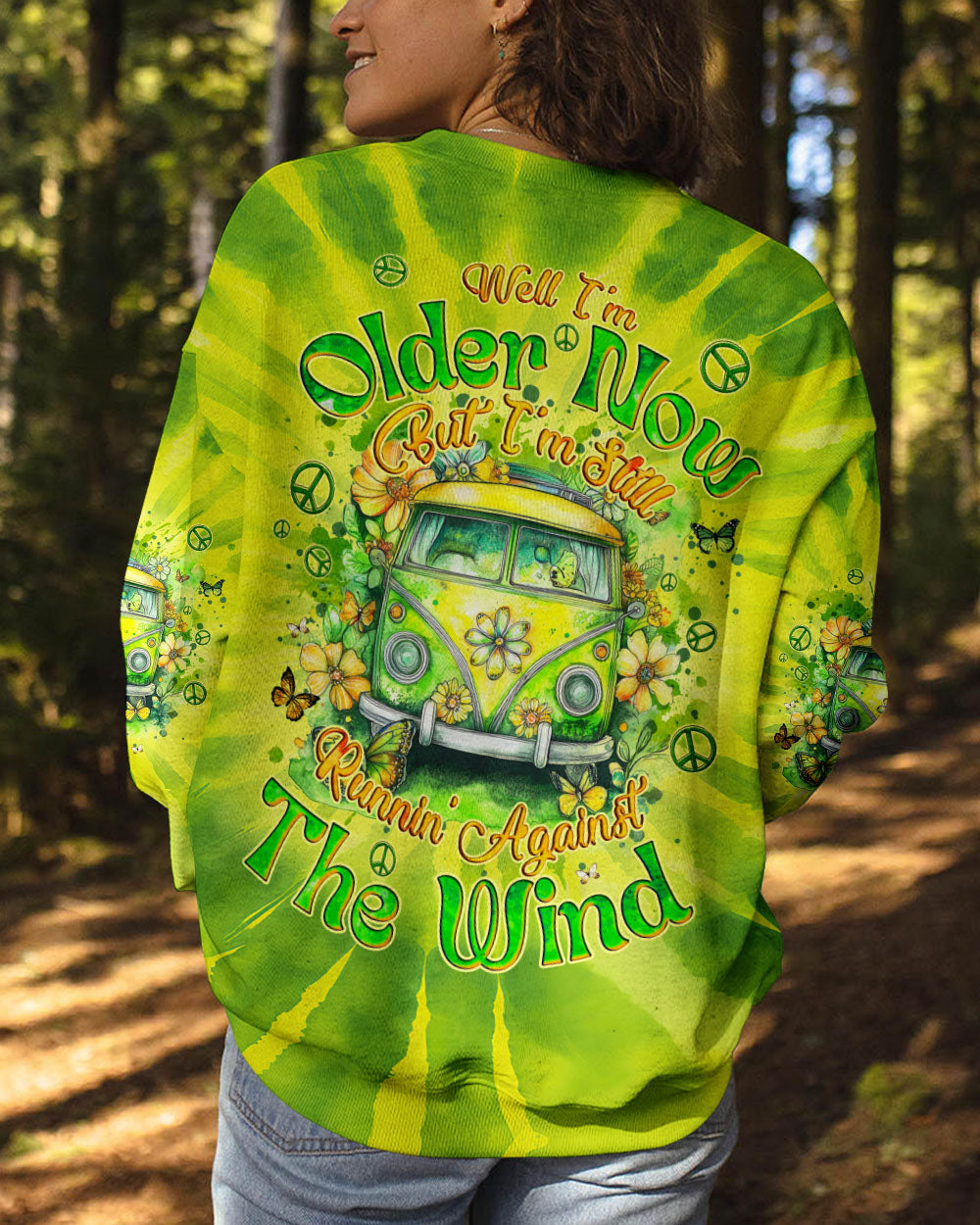 Older Now But Im Still Runnin Against the Wind Green Tie Dye Hippie Van AOP Shirts _3_ pnCov