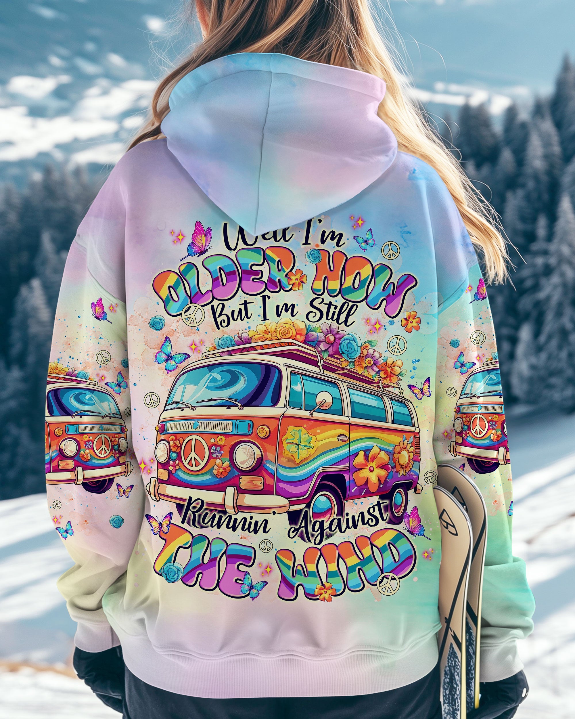 Older Now But Im Still Runnin Against the Wind Peace Van and Flowers AOP Shirts _5_ UPlqz