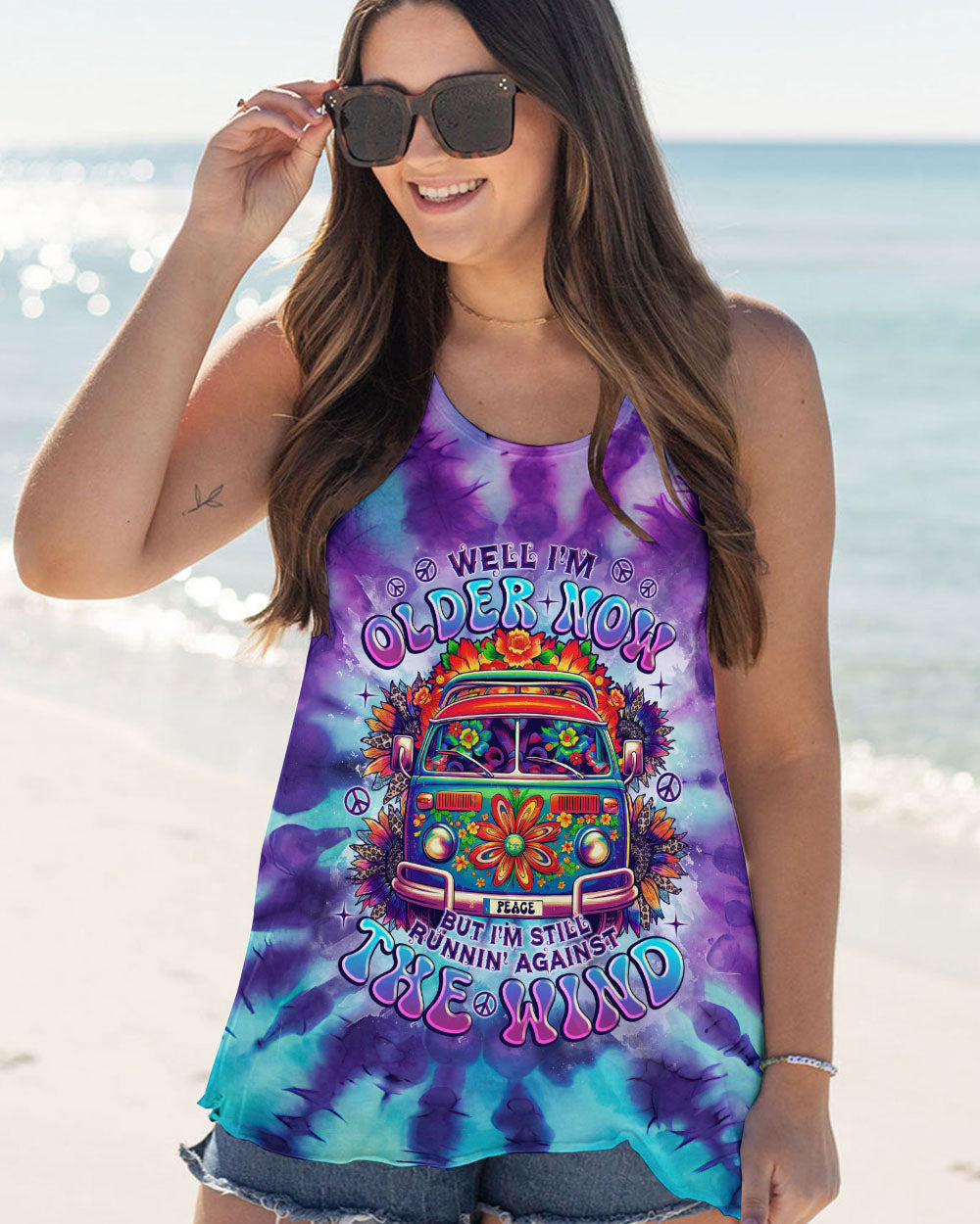 Older Now But Im Still Runnin Against the Wind Psychedelic Bus Tie Dye AOP Shirts _7_ 1k65Z