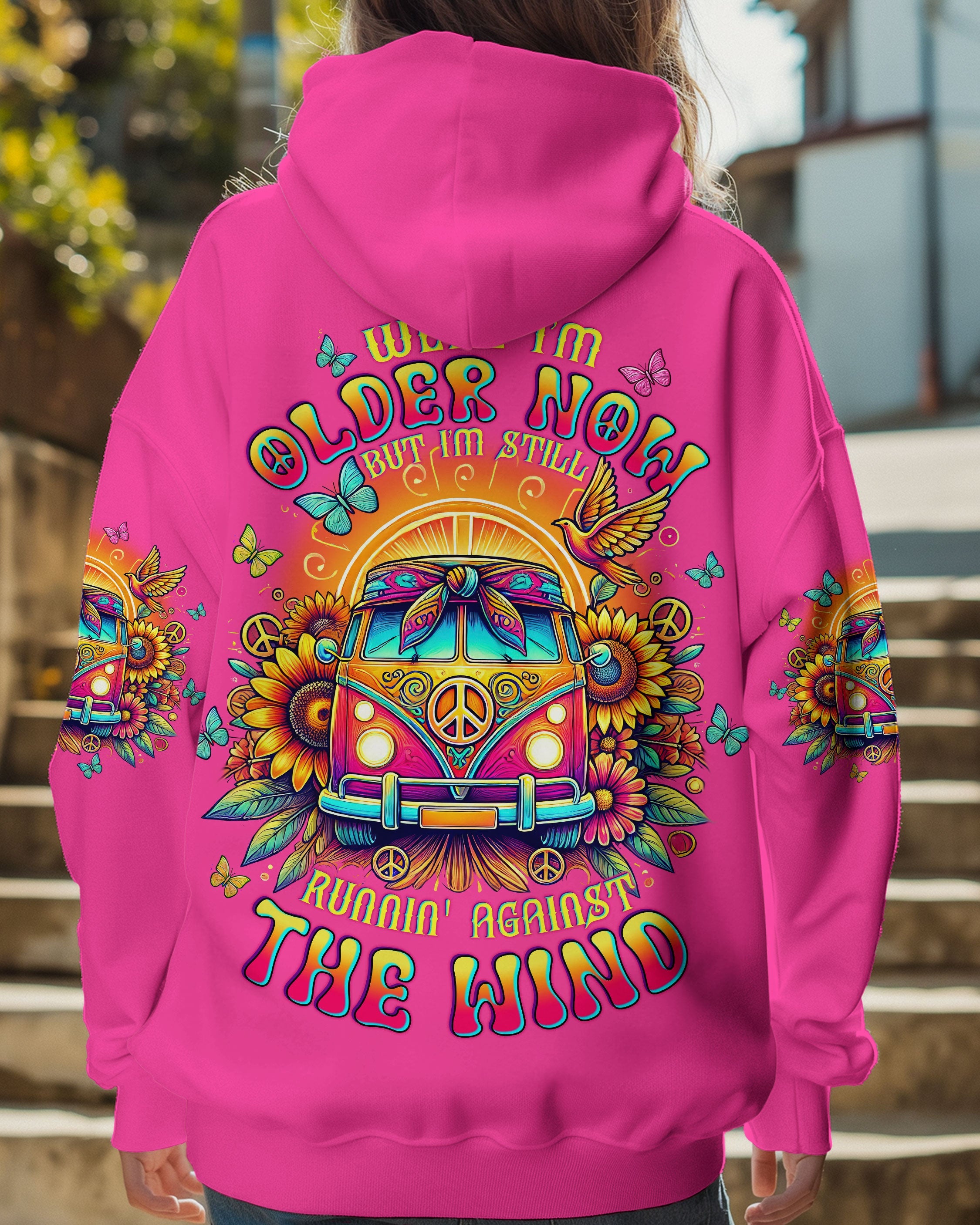 Older Now But Im Still Runnin Against the Wind Retro Van and Sunflowers AOP Shirts _1_ I2XLj