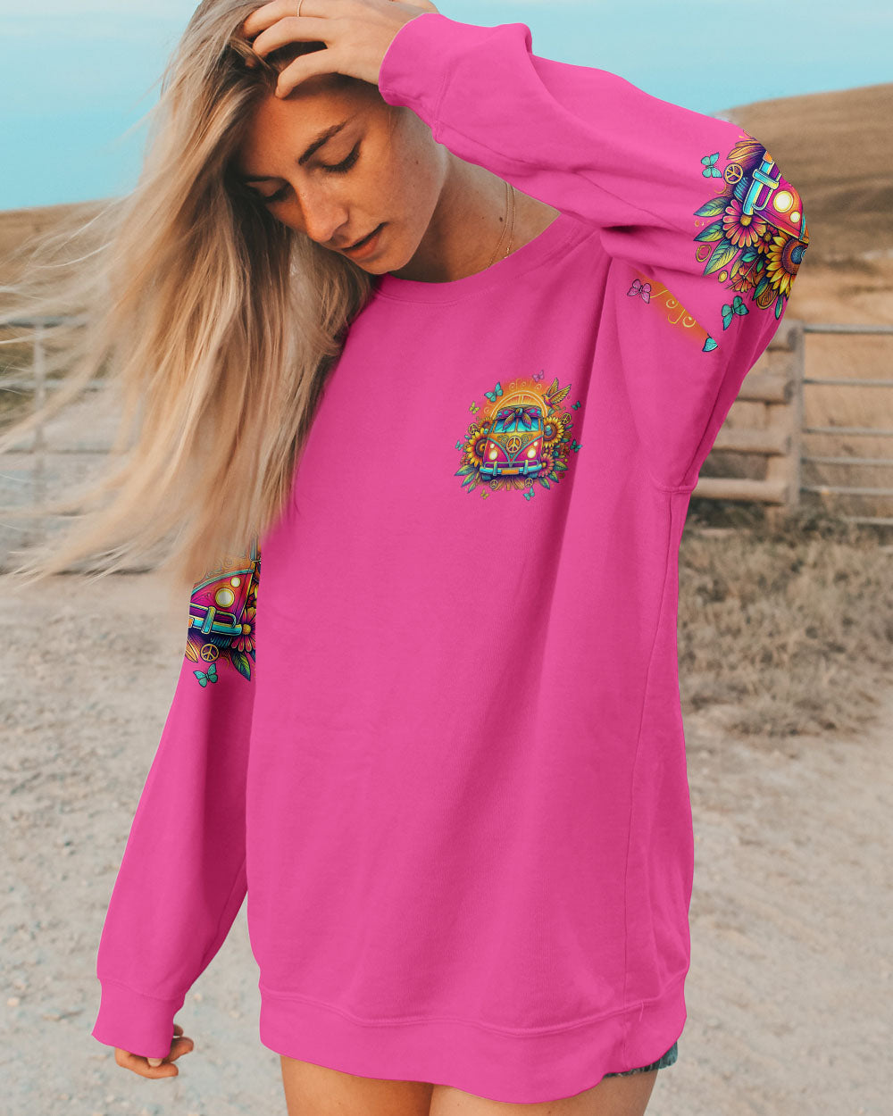 Older Now But Im Still Runnin Against the Wind Retro Van and Sunflowers AOP Shirts _2_ QGIYx