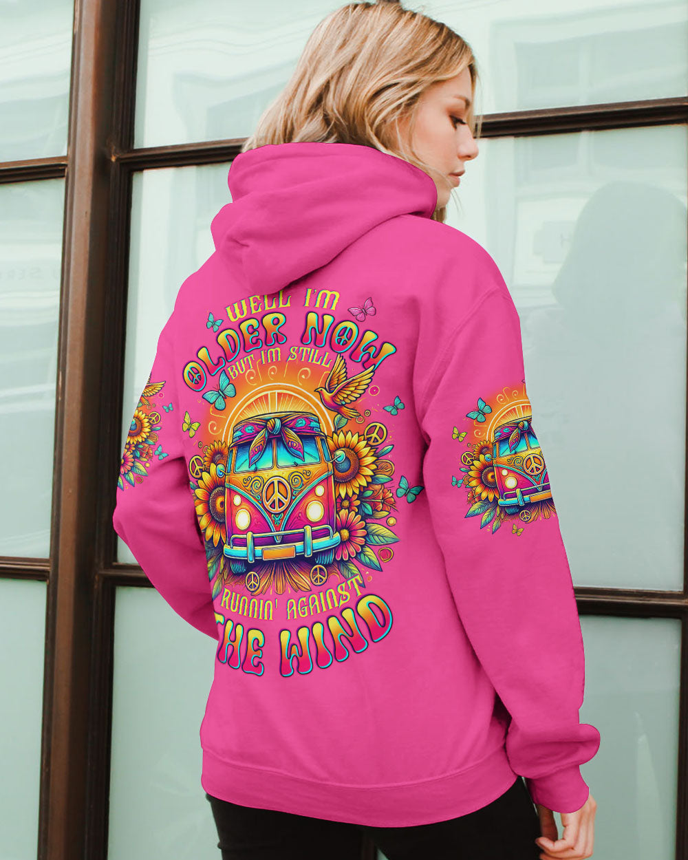 Older Now But Im Still Runnin Against the Wind Retro Van and Sunflowers AOP Shirts _8_ vWP9I