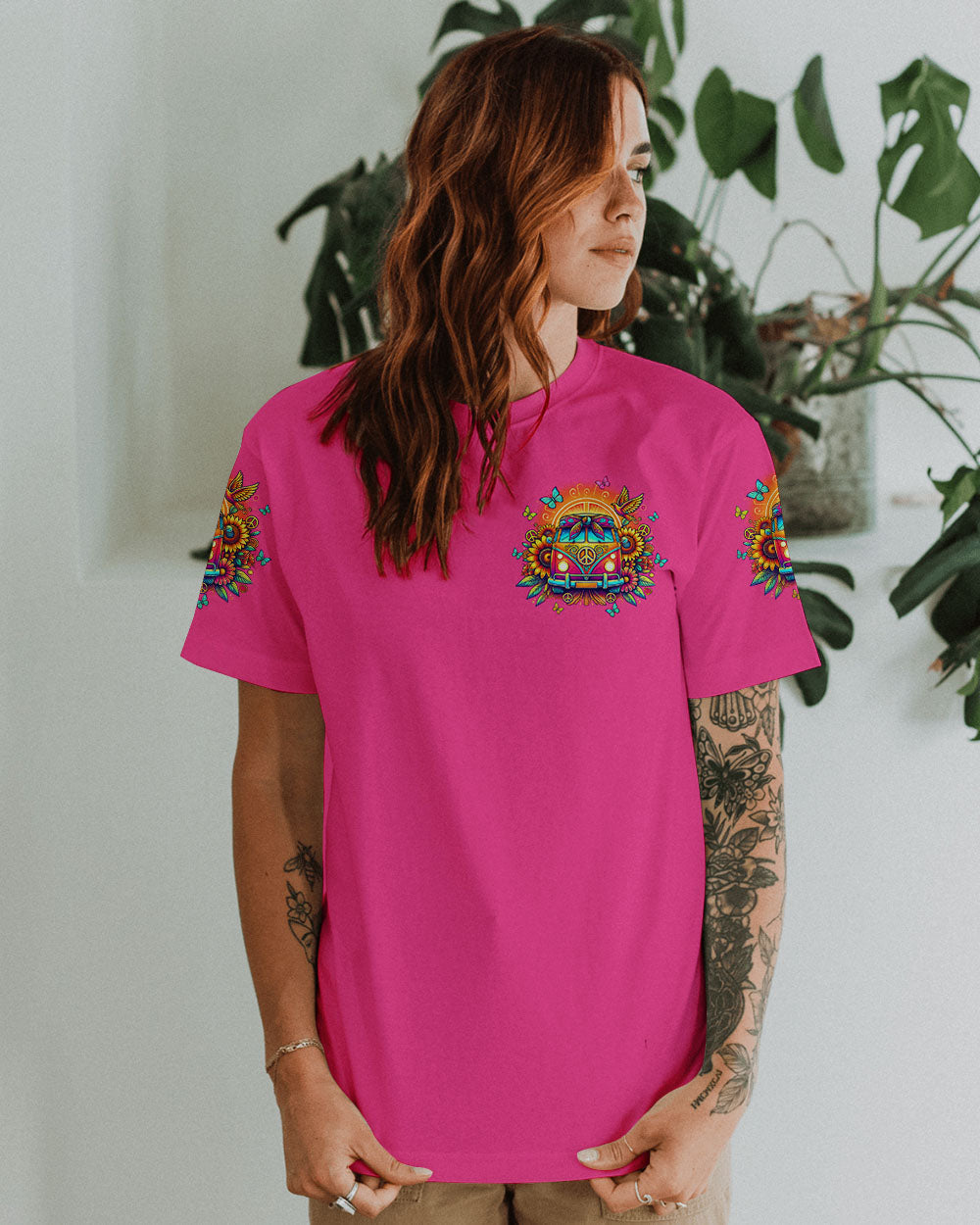 Older Now But Im Still Runnin Against the Wind Retro Van and Sunflowers AOP Shirts _9_ 7cxnc