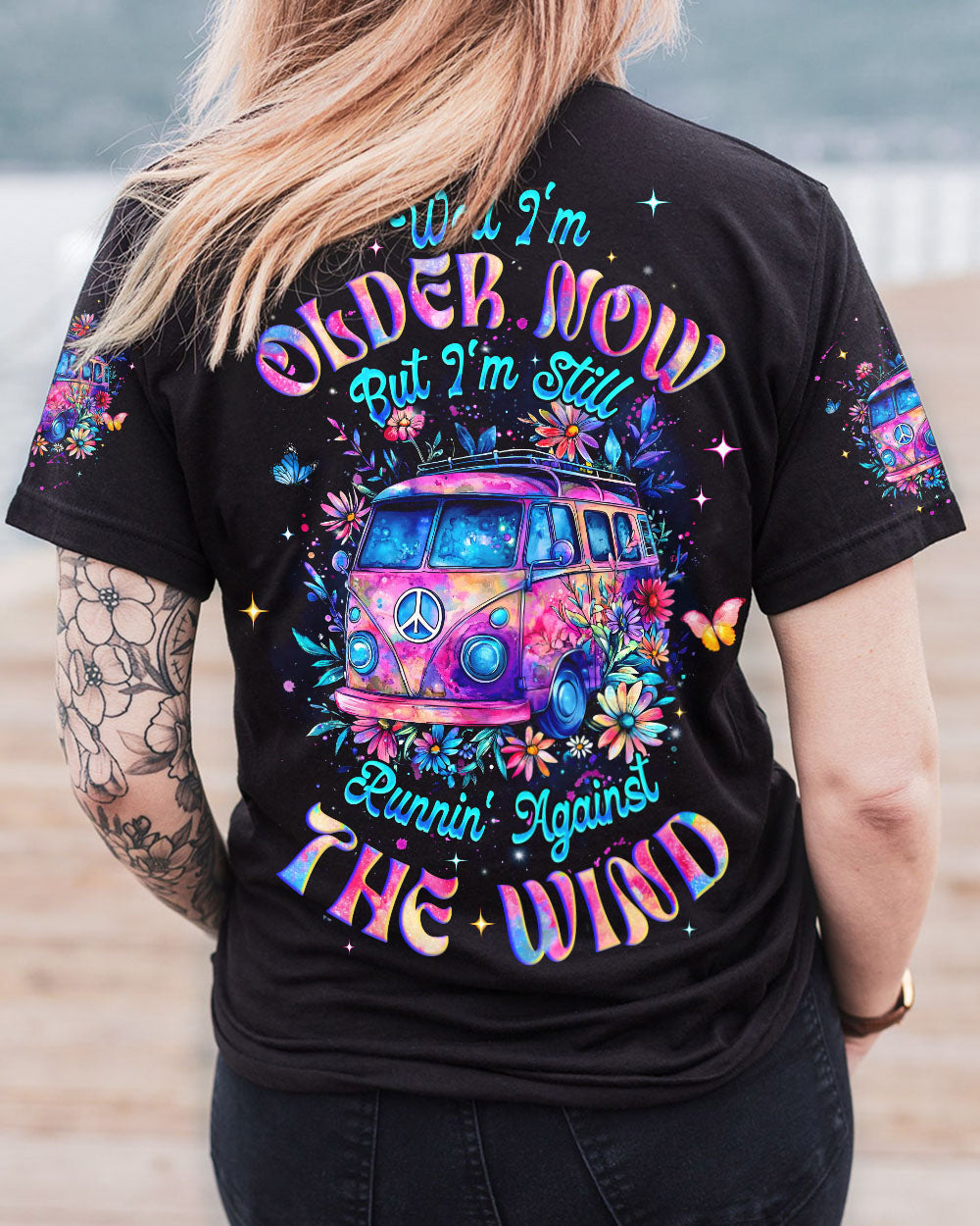 Older Now But Im Still Runnin_E2_80_99 Against The Wind Retro Floral Car AOP Shirts _10_ 3gbS1