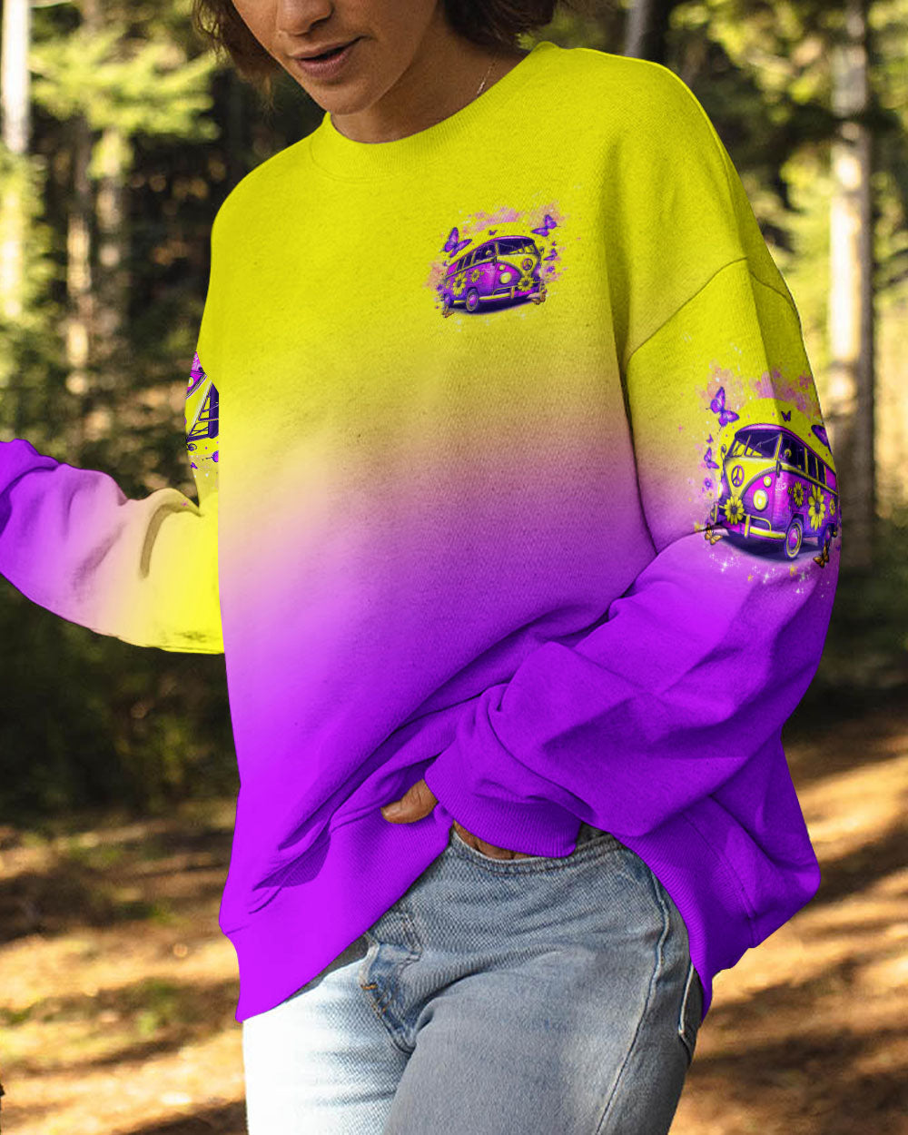 Older Now But Im Still Runnin_E2_80_99 Against the Wind Colorful Peace Bus AOP Shirts _6_ FhETn