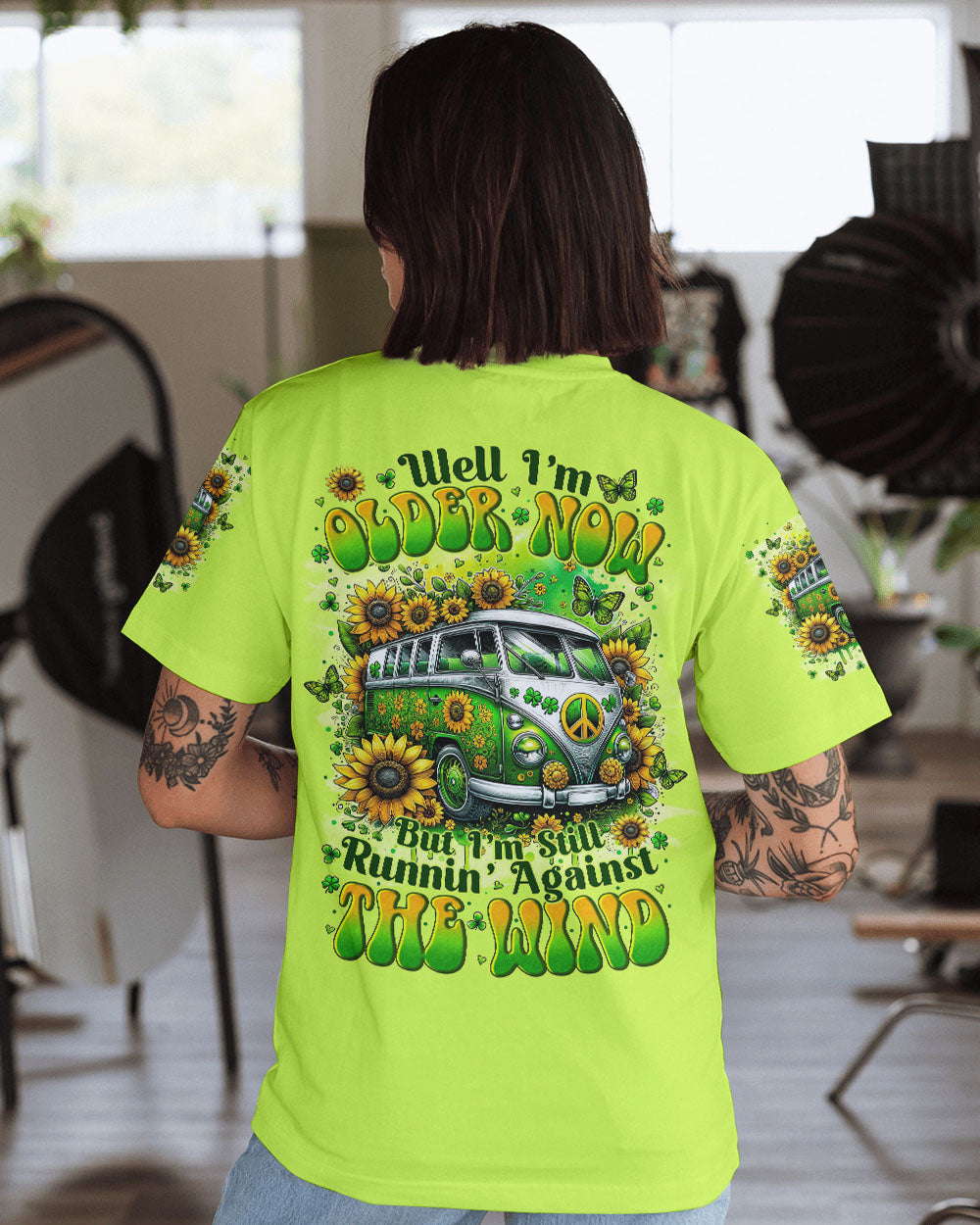 Older Now But Im Still Runnin_E2_80_99 Against the Wind Hippie Van Graphic AOP Shirts _11_ QccoC