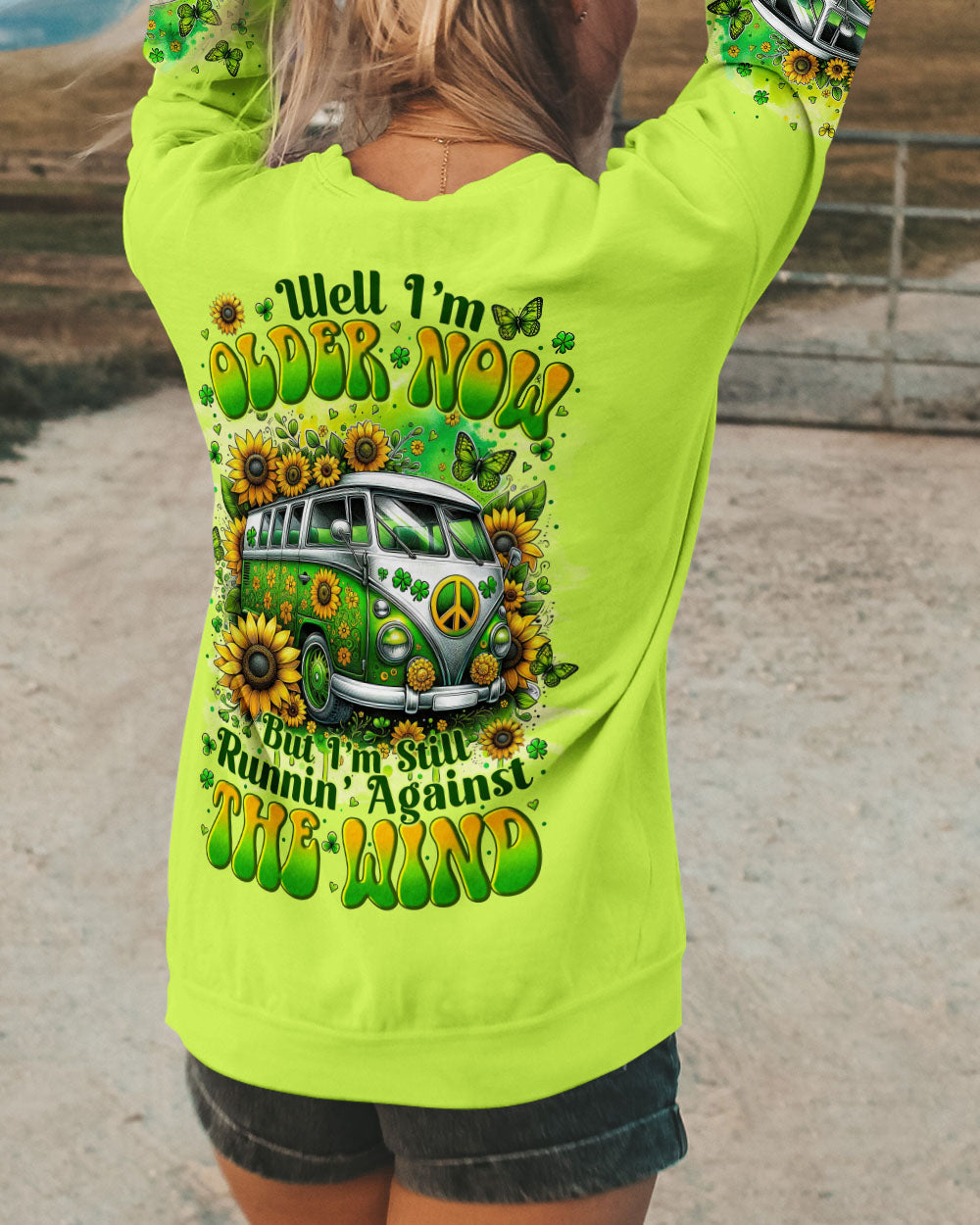 Older Now But Im Still Runnin_E2_80_99 Against the Wind Hippie Van Graphic AOP Shirts _9_ xa5LL