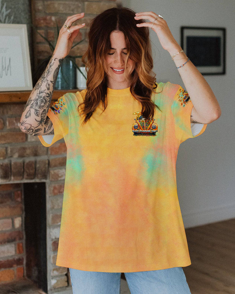 Older Now But Im Still Runnin_E2_80_99 Against the Wind Tie Dye Vintage Car AOP Shirts _10_ CeLbG