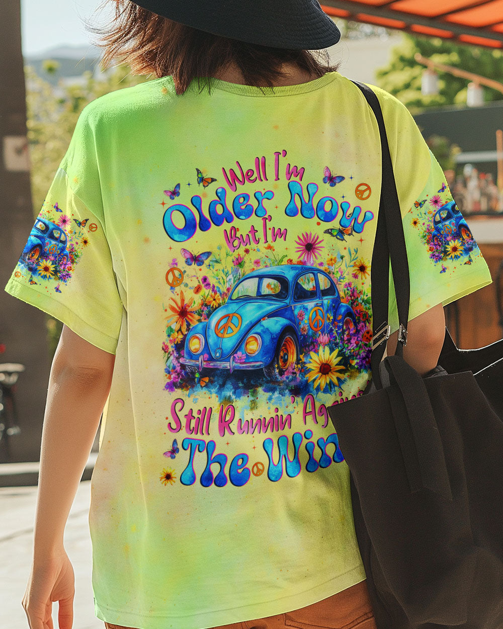 Older Now But Im Still Running Against The Wind Blue Hippie Car Floral AOP Shirts _13_ 1iHwu