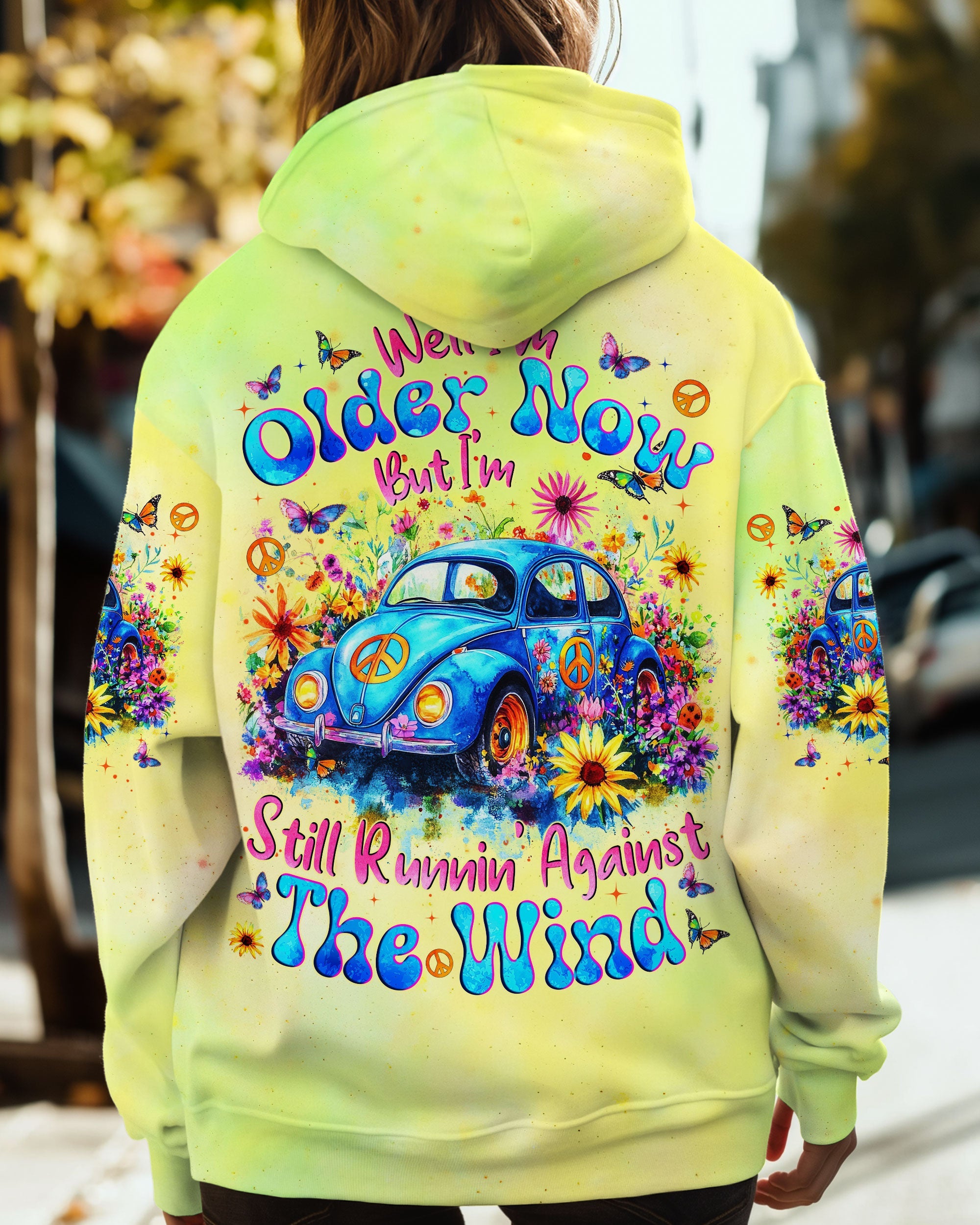 Older Now But Im Still Running Against The Wind Blue Hippie Car Floral AOP Shirts _1_ FLGvM