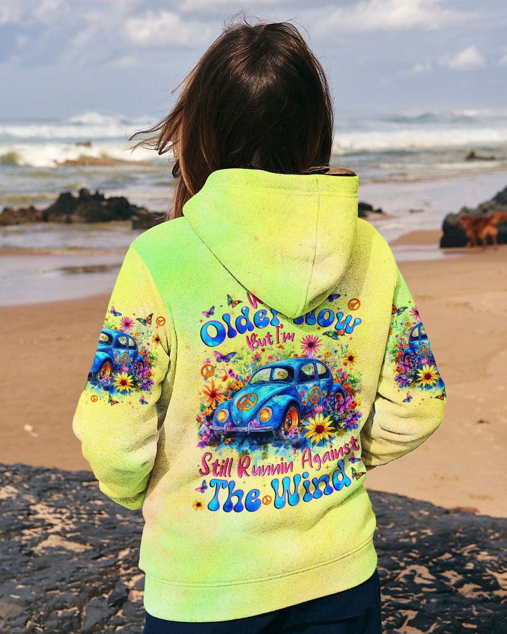 Older Now But Im Still Running Against The Wind Blue Hippie Car Floral AOP Shirts _5_ qwQ3z