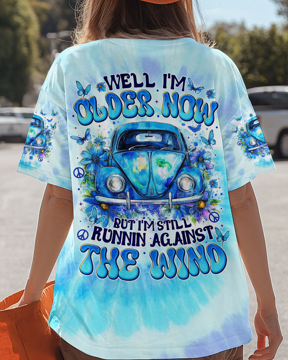 Older Now But Im Still Running Against The Wind Blue Tie Dye Retro Car AOP Shirts _12_ v85Ip