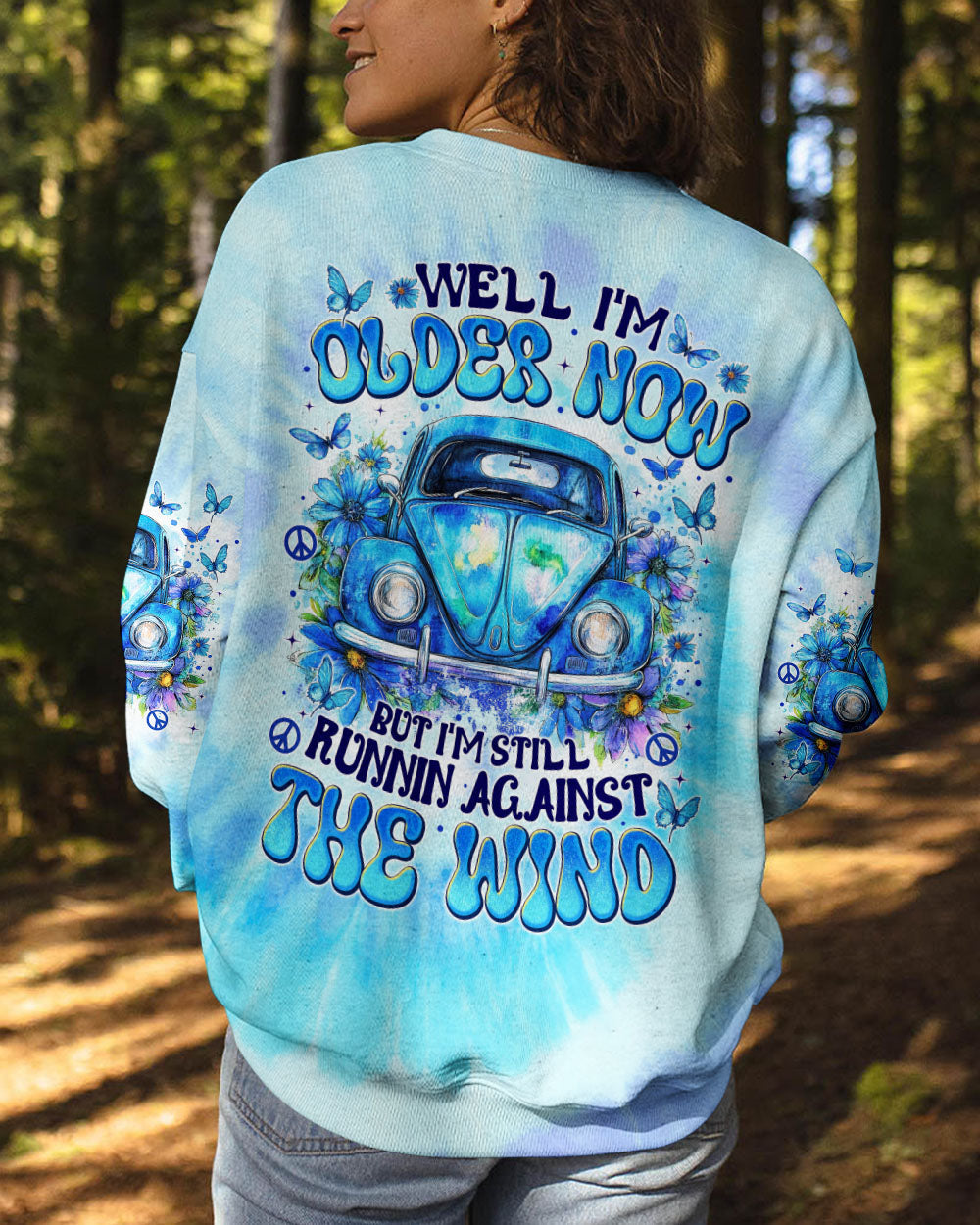 Older Now But Im Still Running Against The Wind Blue Tie Dye Retro Car AOP Shirts _8_ Psyjj