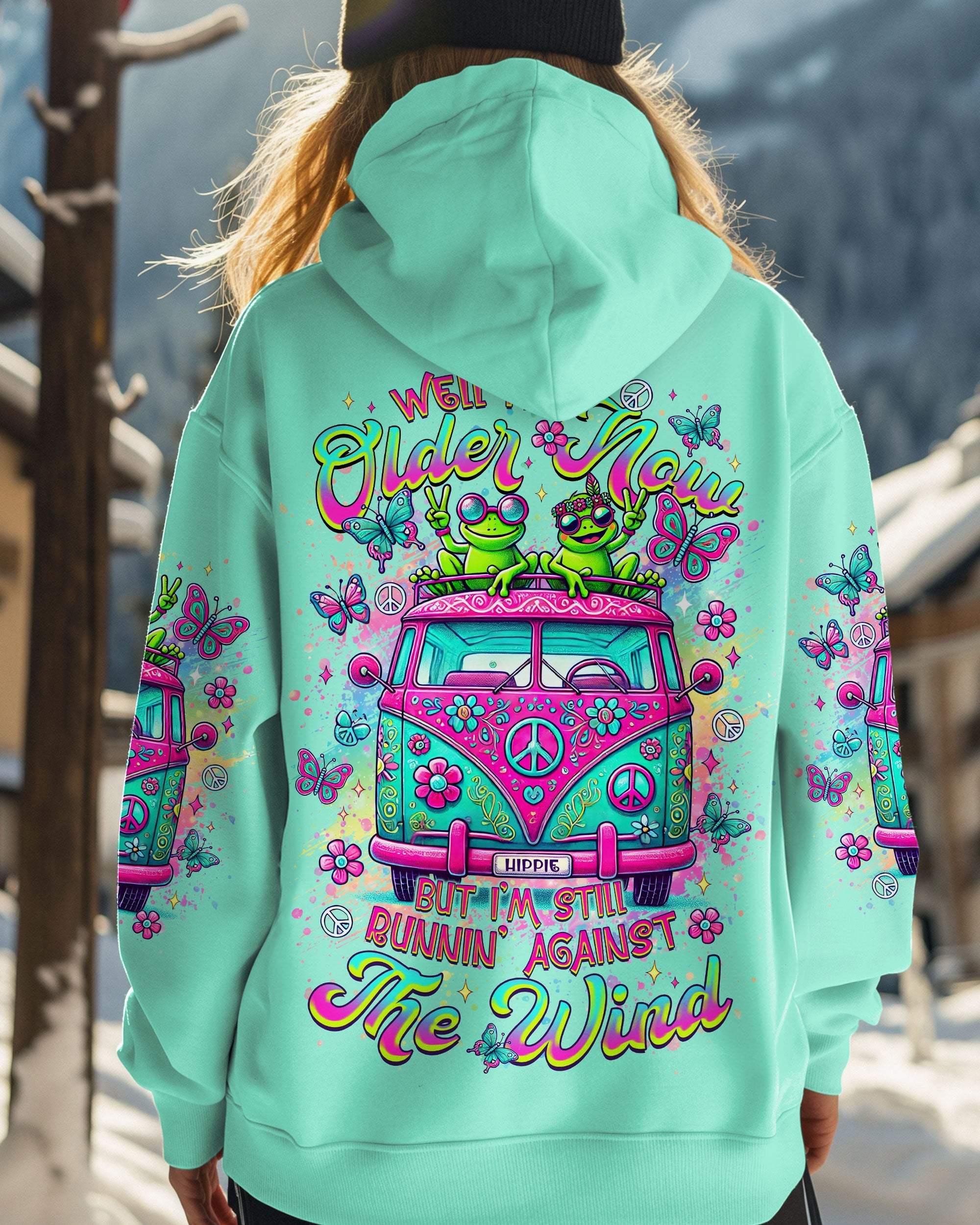 Older Now But Im Still Running Against The Wind Funny Hippie Frog Van AOP Shirts _5_ NDBld
