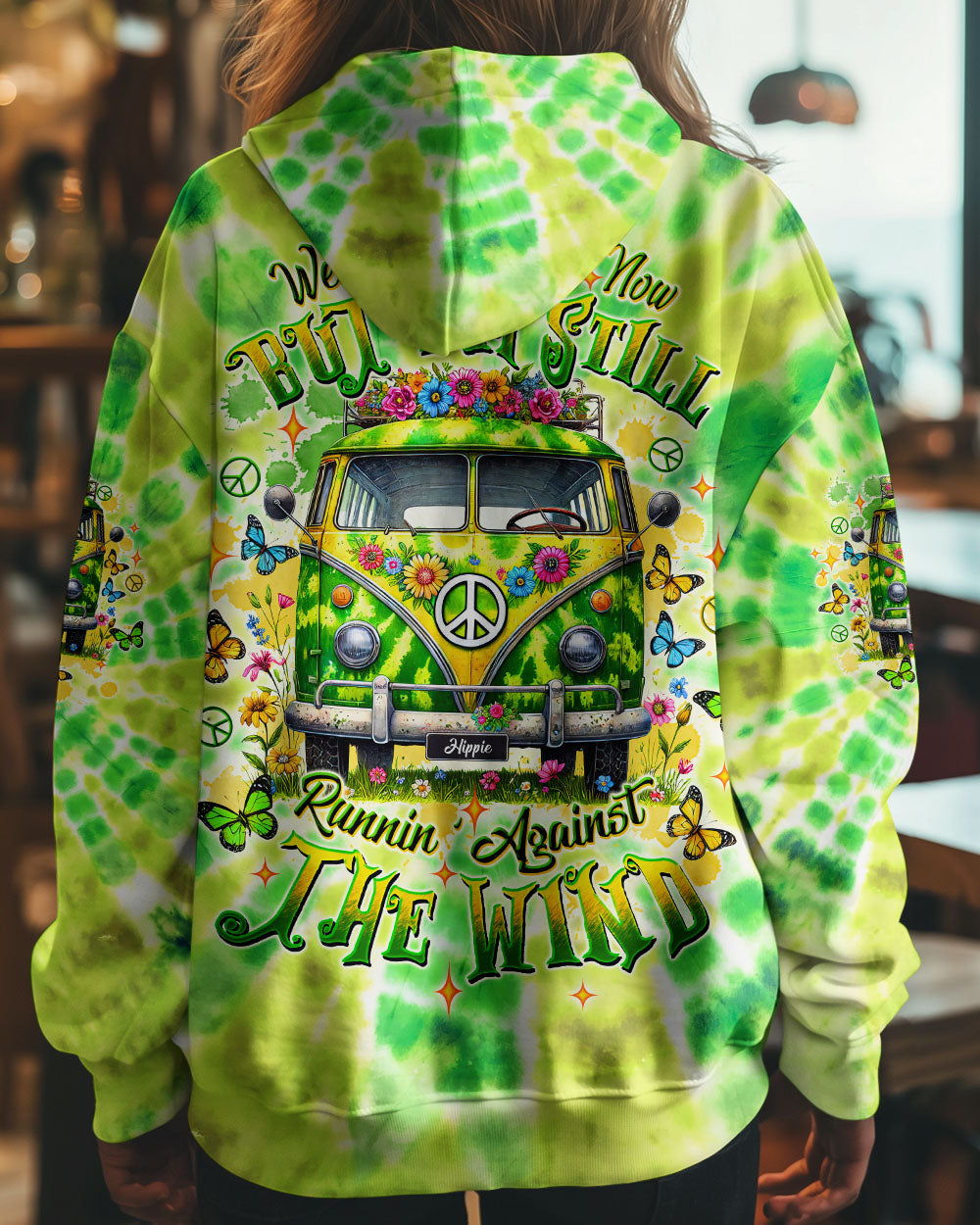 Older Now But Im Still Running Against The Wind Green Tie Dye Hippie Van AOP Shirts _11_ MpVHM