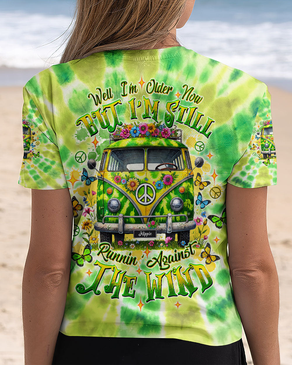Older Now But Im Still Running Against The Wind Green Tie Dye Hippie Van AOP Shirts _3_ 1eowf