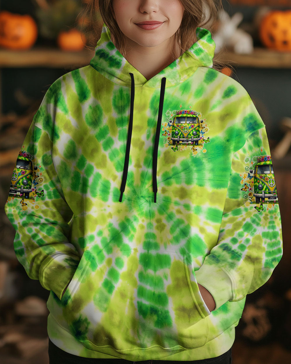 Older Now But Im Still Running Against The Wind Green Tie Dye Hippie Van AOP Shirts _4_ 0UwIU