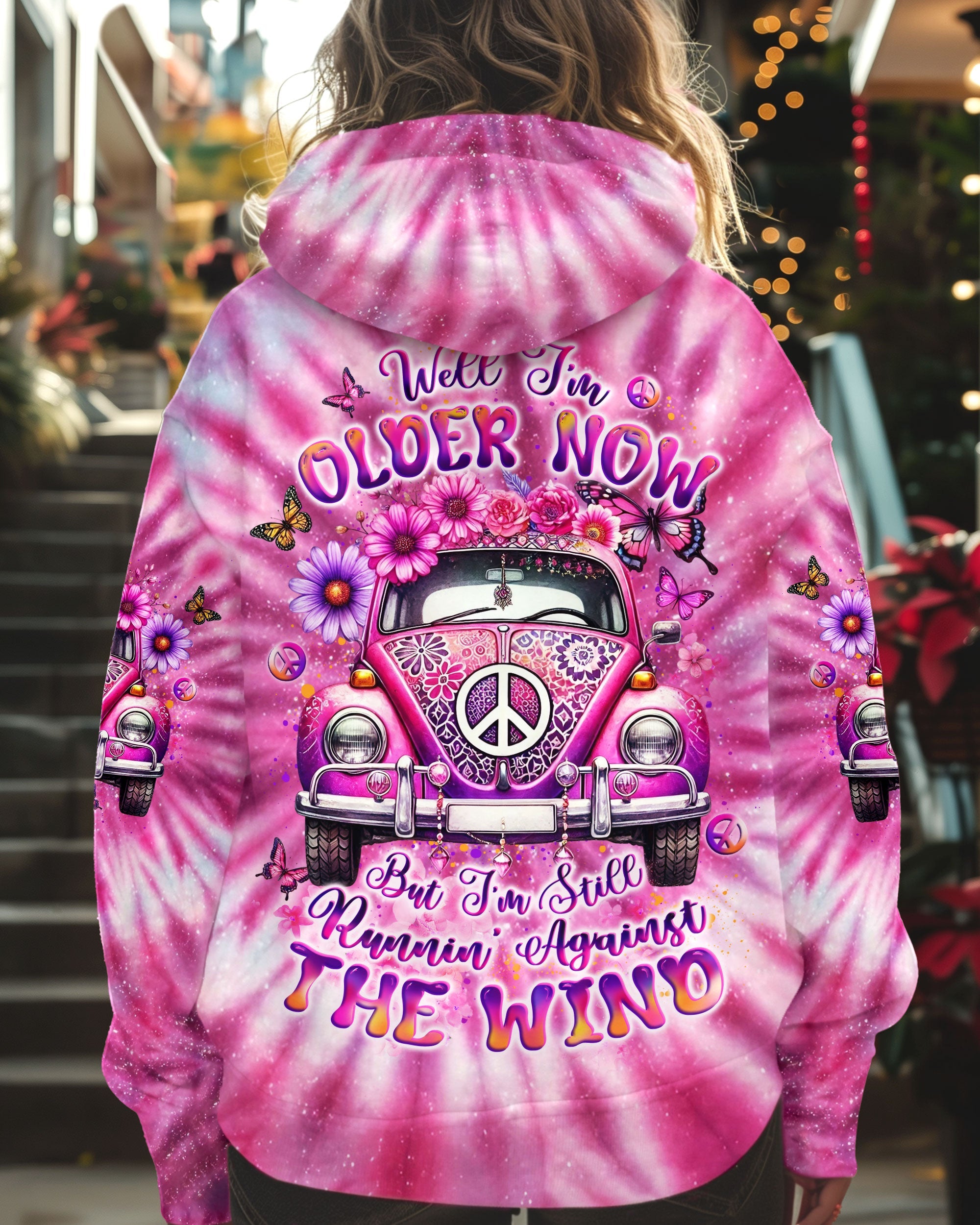 Older Now But Im Still Running Against The Wind Hippie Tie Dye Peace Car AOP Shirts _1_ L2eWE