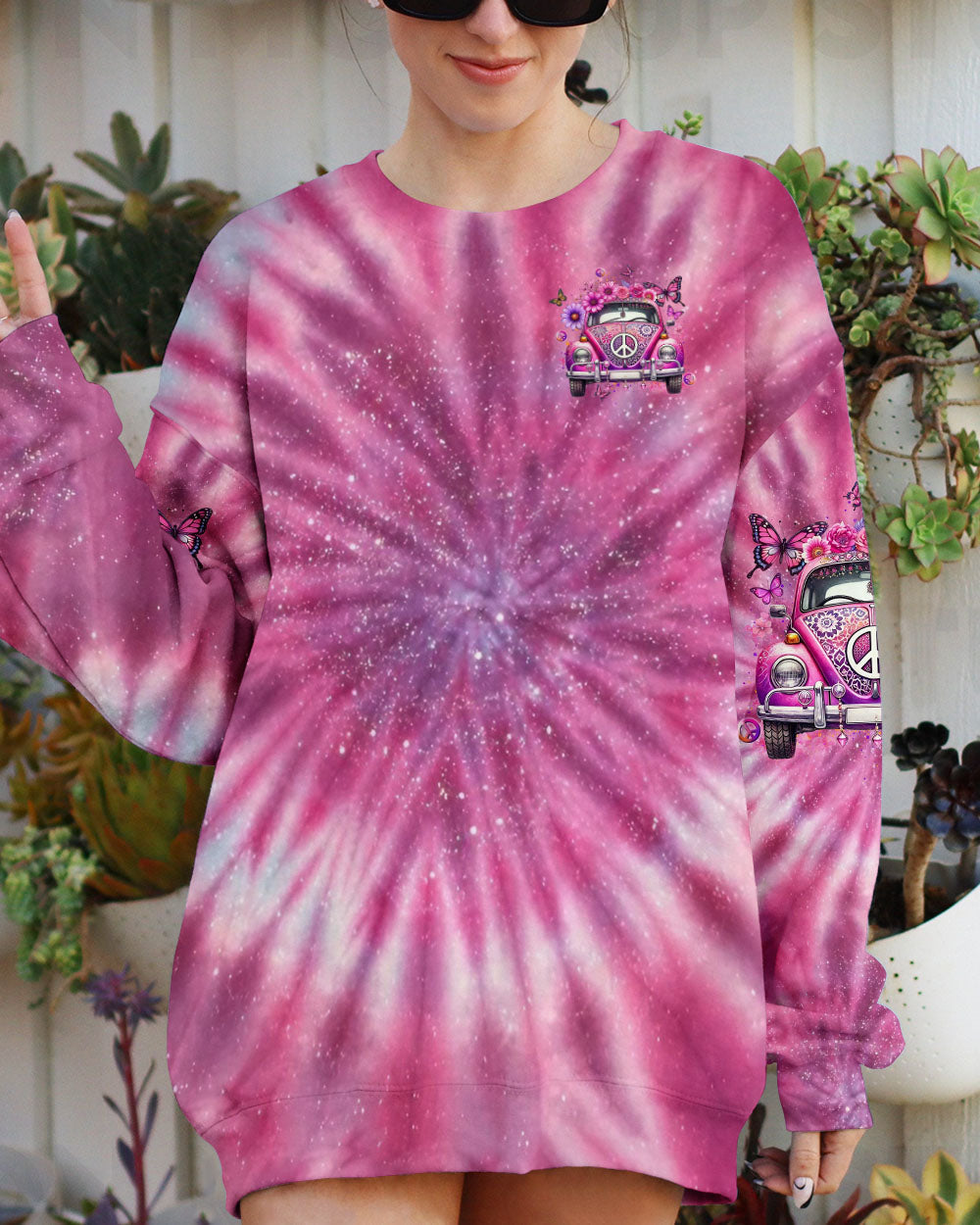 Older Now But Im Still Running Against The Wind Hippie Tie Dye Peace Car AOP Shirts _2_ uCC9M