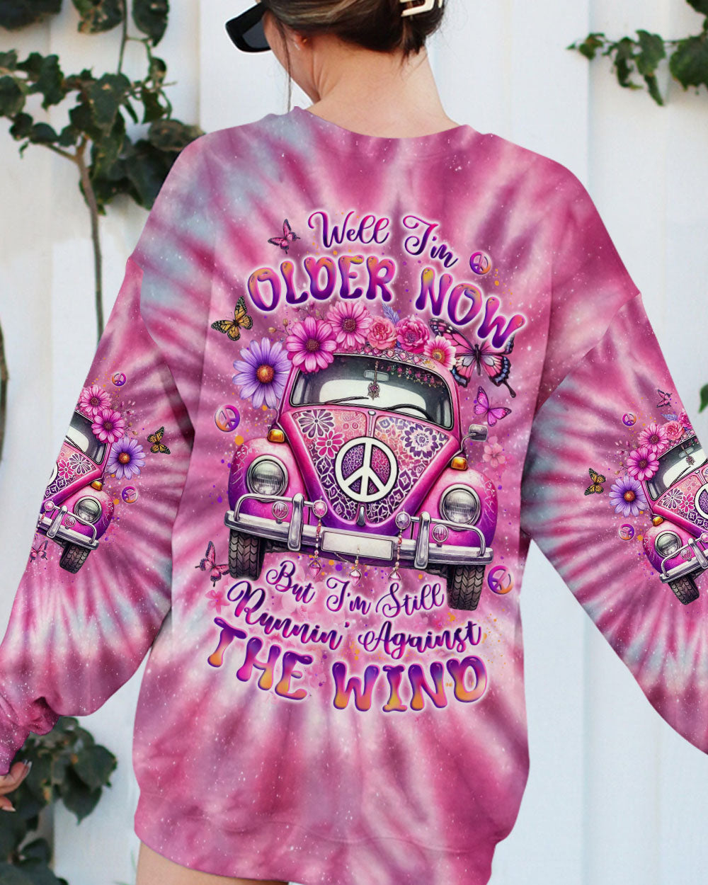 Older Now But Im Still Running Against The Wind Hippie Tie Dye Peace Car AOP Shirts _3_ VoKtI