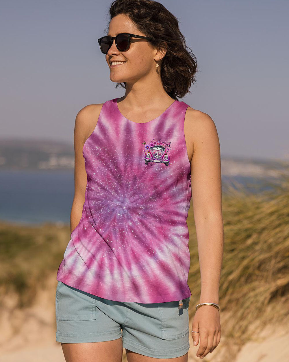 Older Now But Im Still Running Against The Wind Hippie Tie Dye Peace Car AOP Shirts _6_ qhgV9