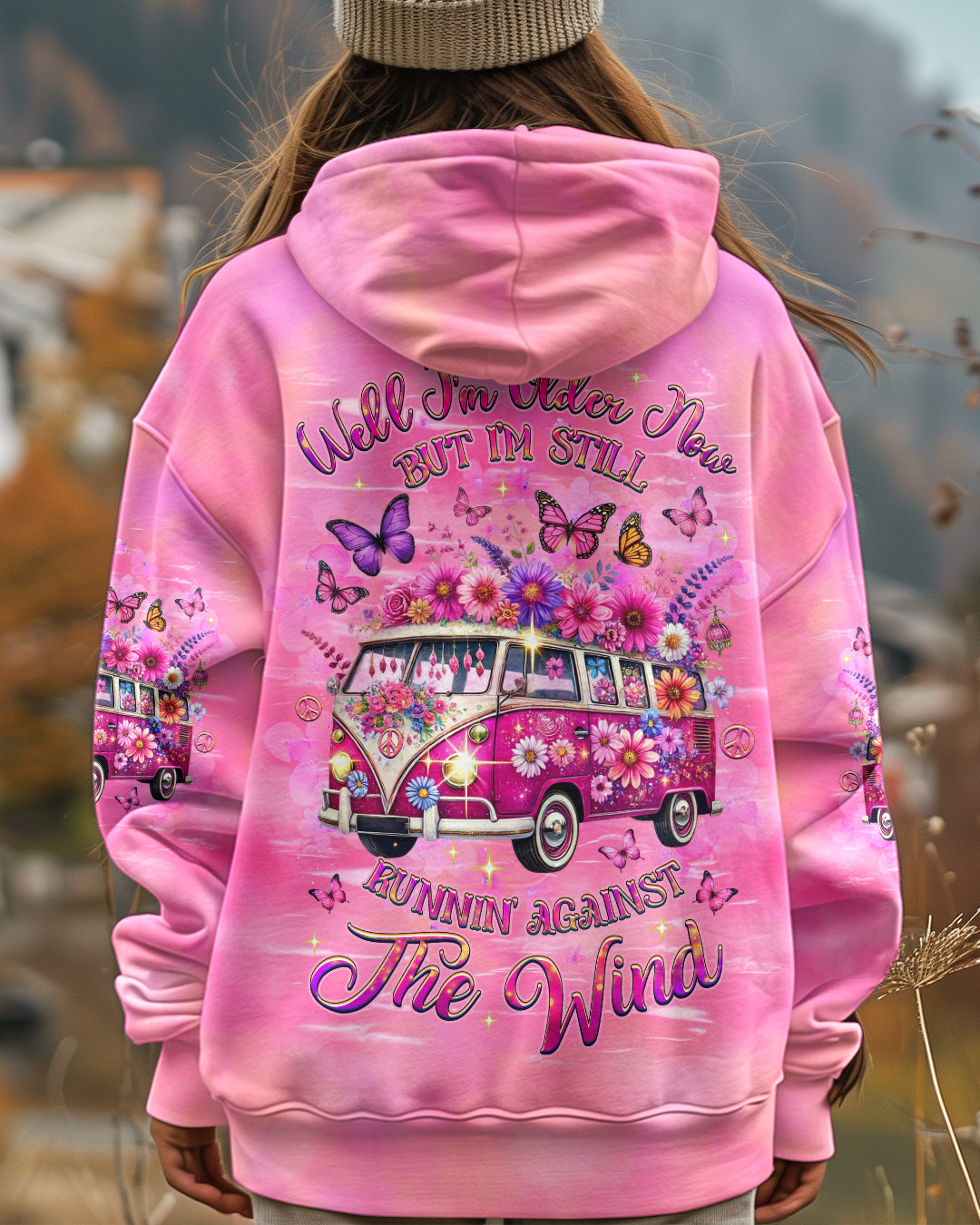 Older Now But Im Still Running Against The Wind Pink Hippie Van AOP Shirts _1_ PnaCe