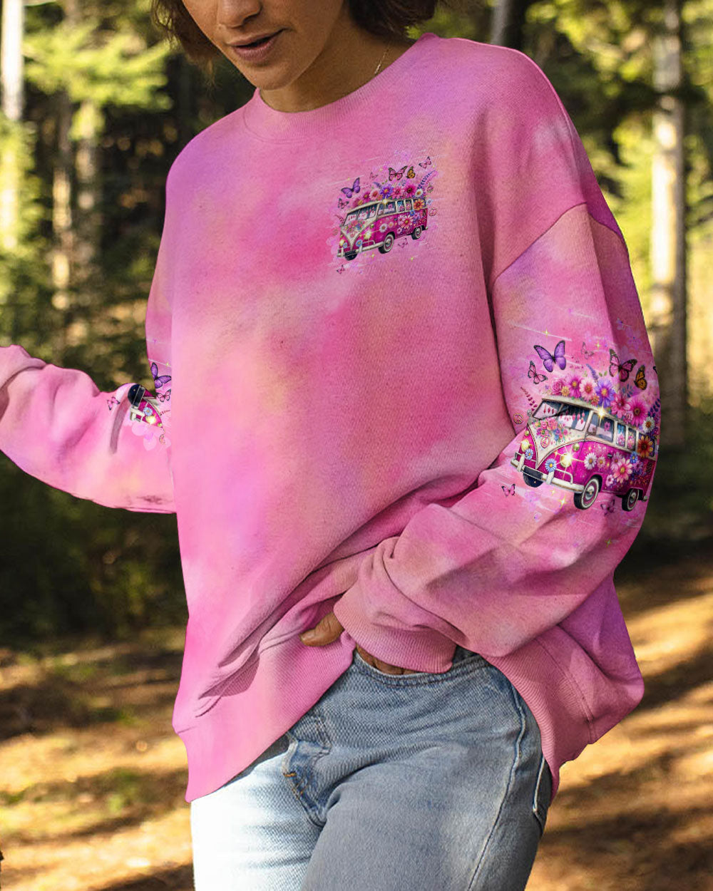 Older Now But Im Still Running Against The Wind Pink Hippie Van AOP Shirts _2_ KX5PQ