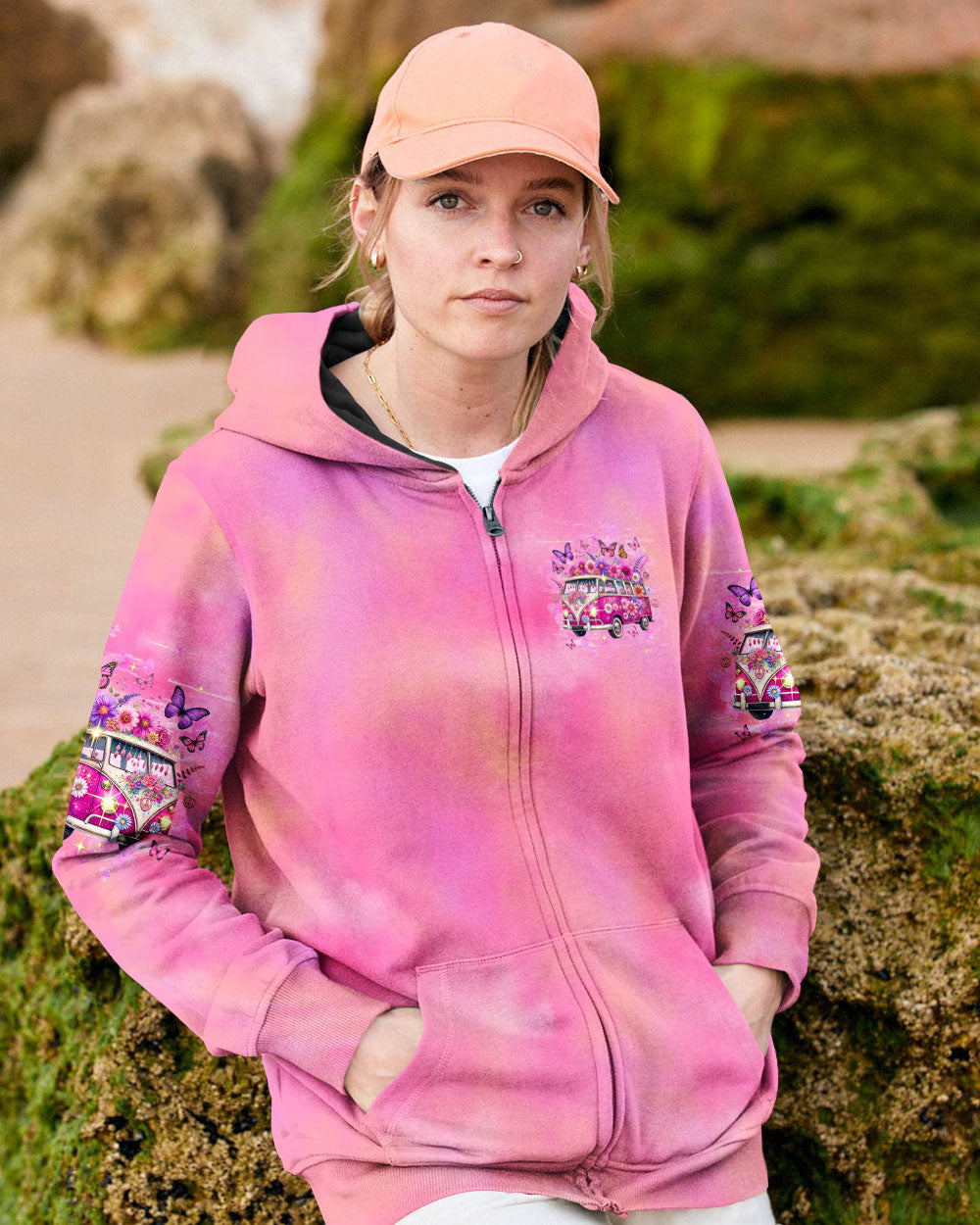 Older Now But Im Still Running Against The Wind Pink Hippie Van AOP Shirts _4_ 52zCh