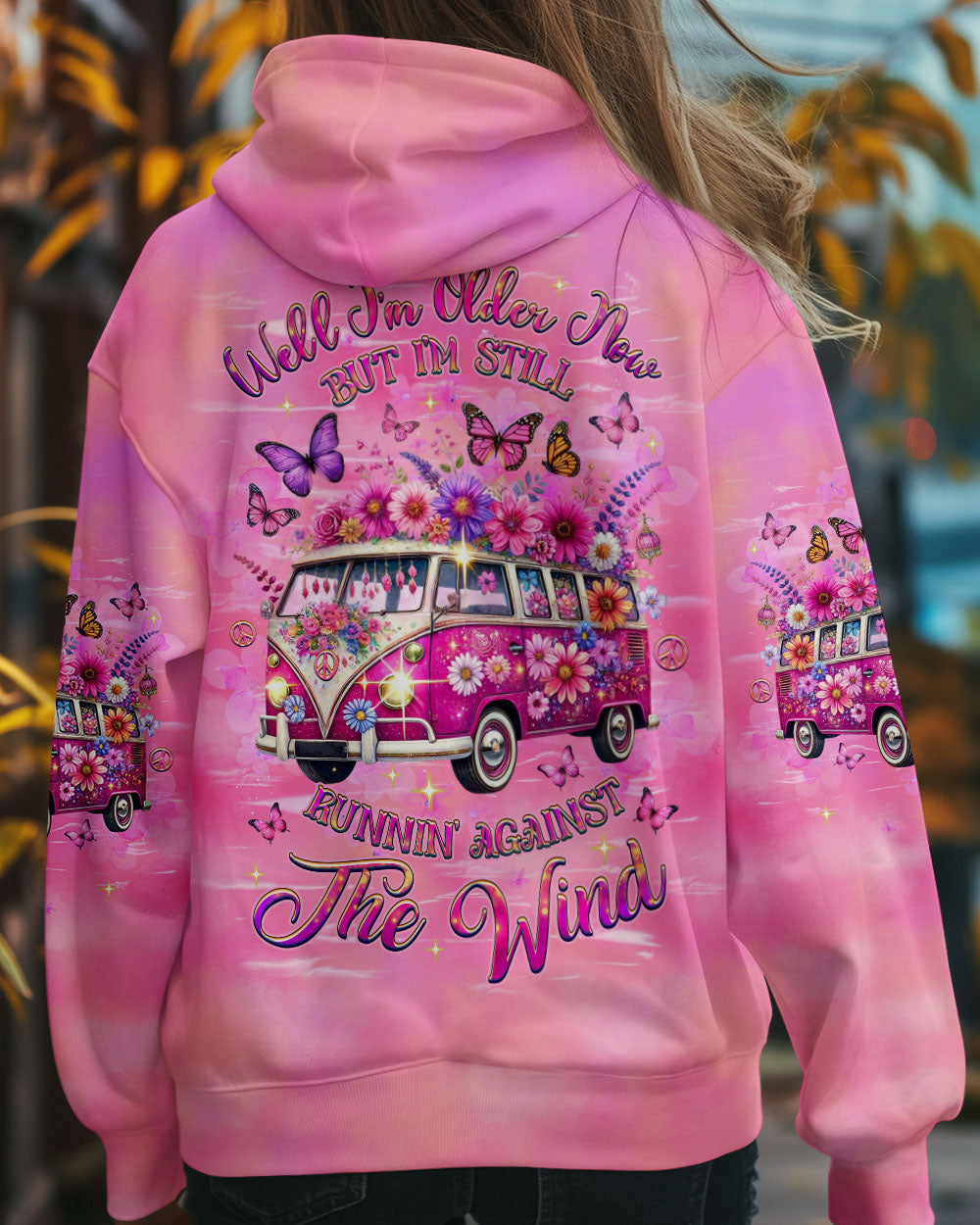 Older Now But Im Still Running Against The Wind Pink Hippie Van AOP Shirts _8_ 25slm