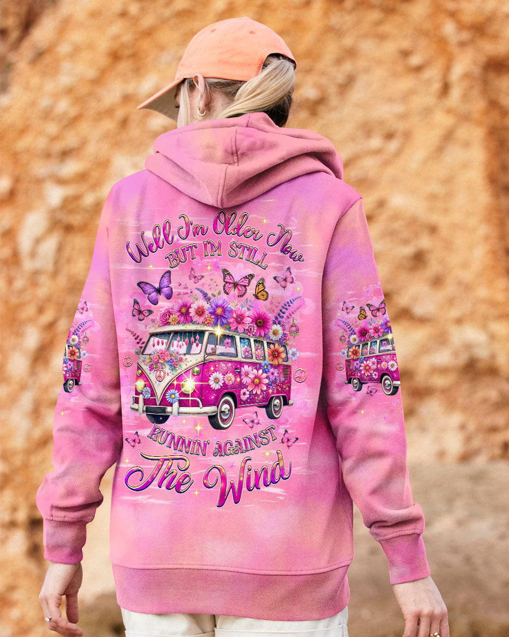 Older Now But Im Still Running Against The Wind Pink Hippie Van AOP Shirts _9_ dP92L