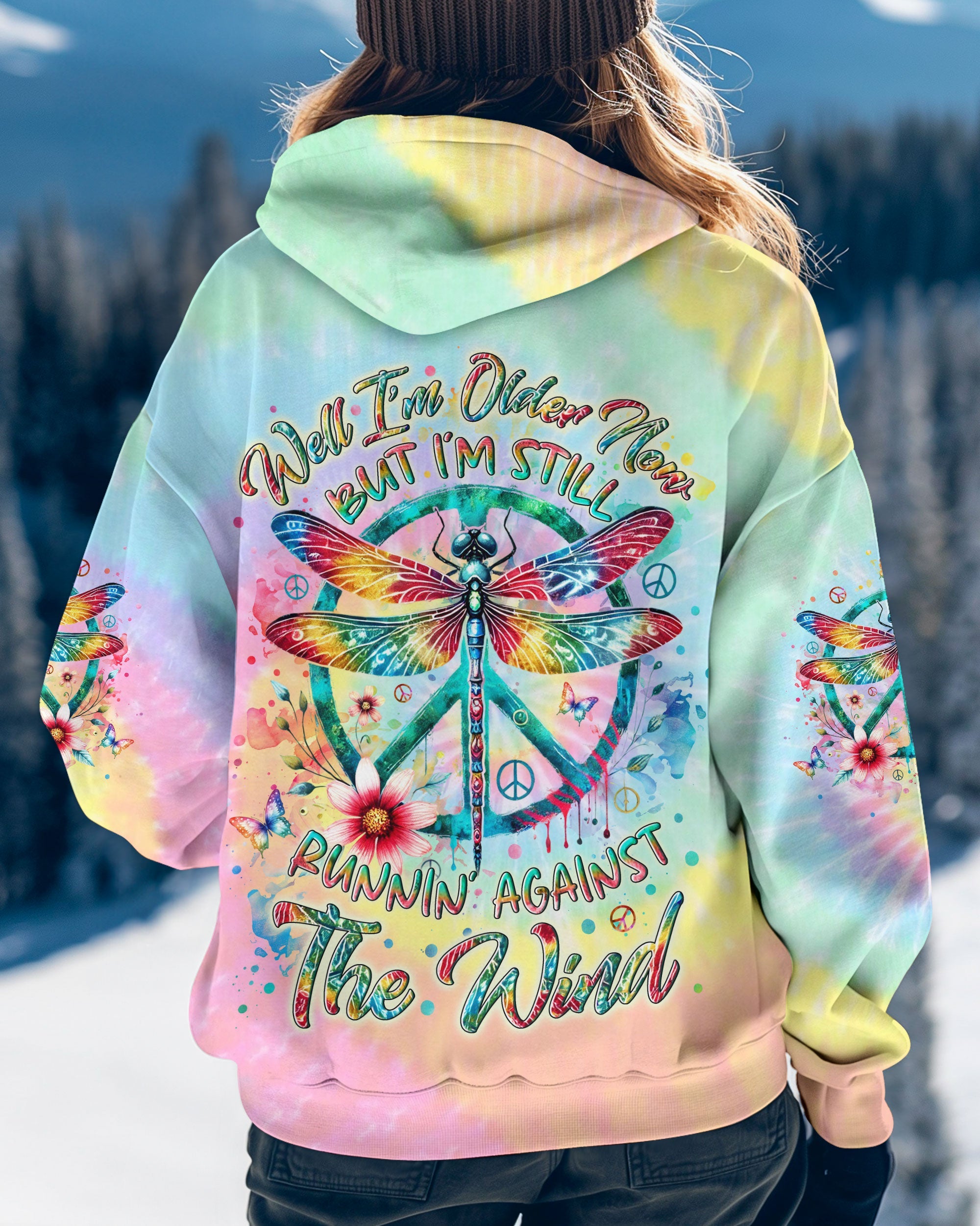 Older Now But Im Still Running Against The Wind Tie Dye Colorful Dragonfly AOP Shirts _8_ XyN1i