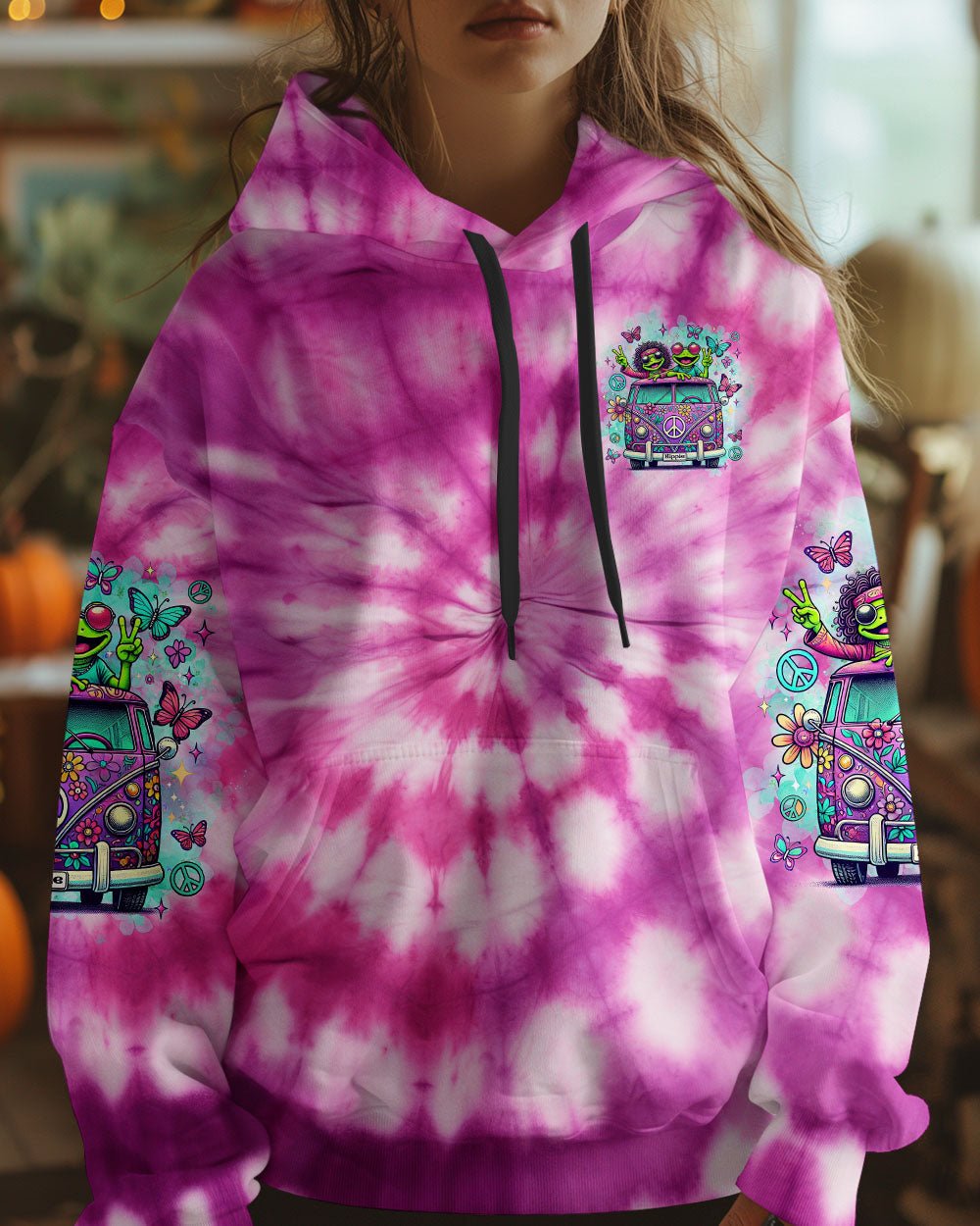 Older Now But Im Still Running Against The Wind Tie Dye Funny Hippie Frog Van AOP Shirts _13_ GlcR8