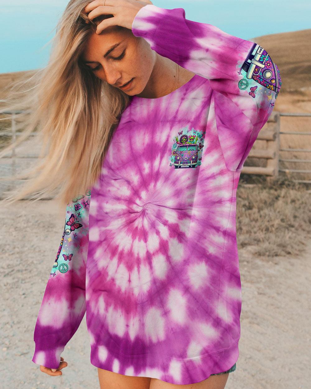 Older Now But Im Still Running Against The Wind Tie Dye Funny Hippie Frog Van AOP Shirts _2_ 3frXj