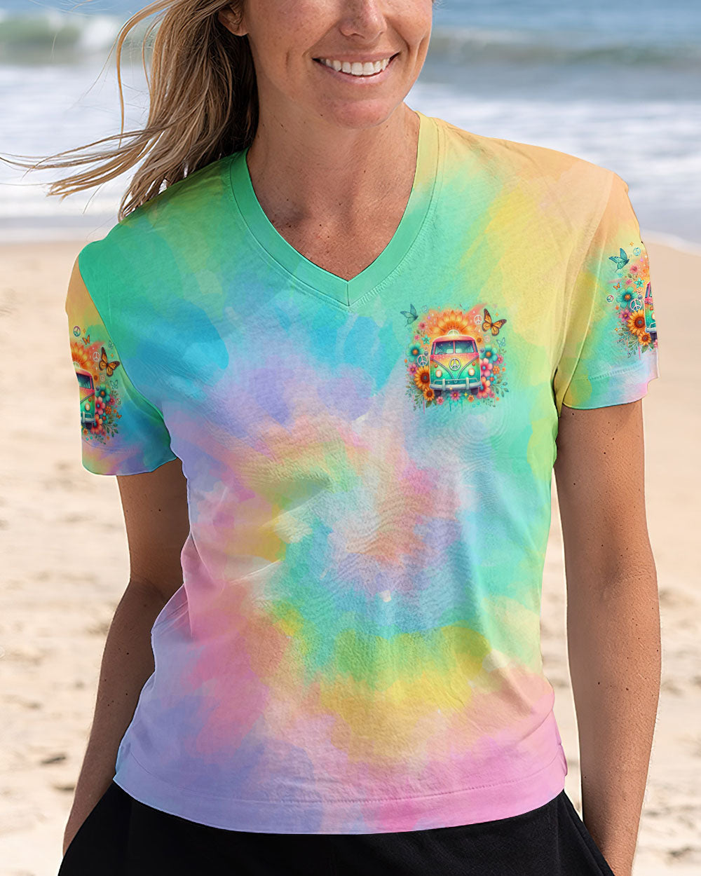 Older Now But Im Still Running Against The Wind Tie Dye Hippie Bus AOP Shirts _11_ Srrkn
