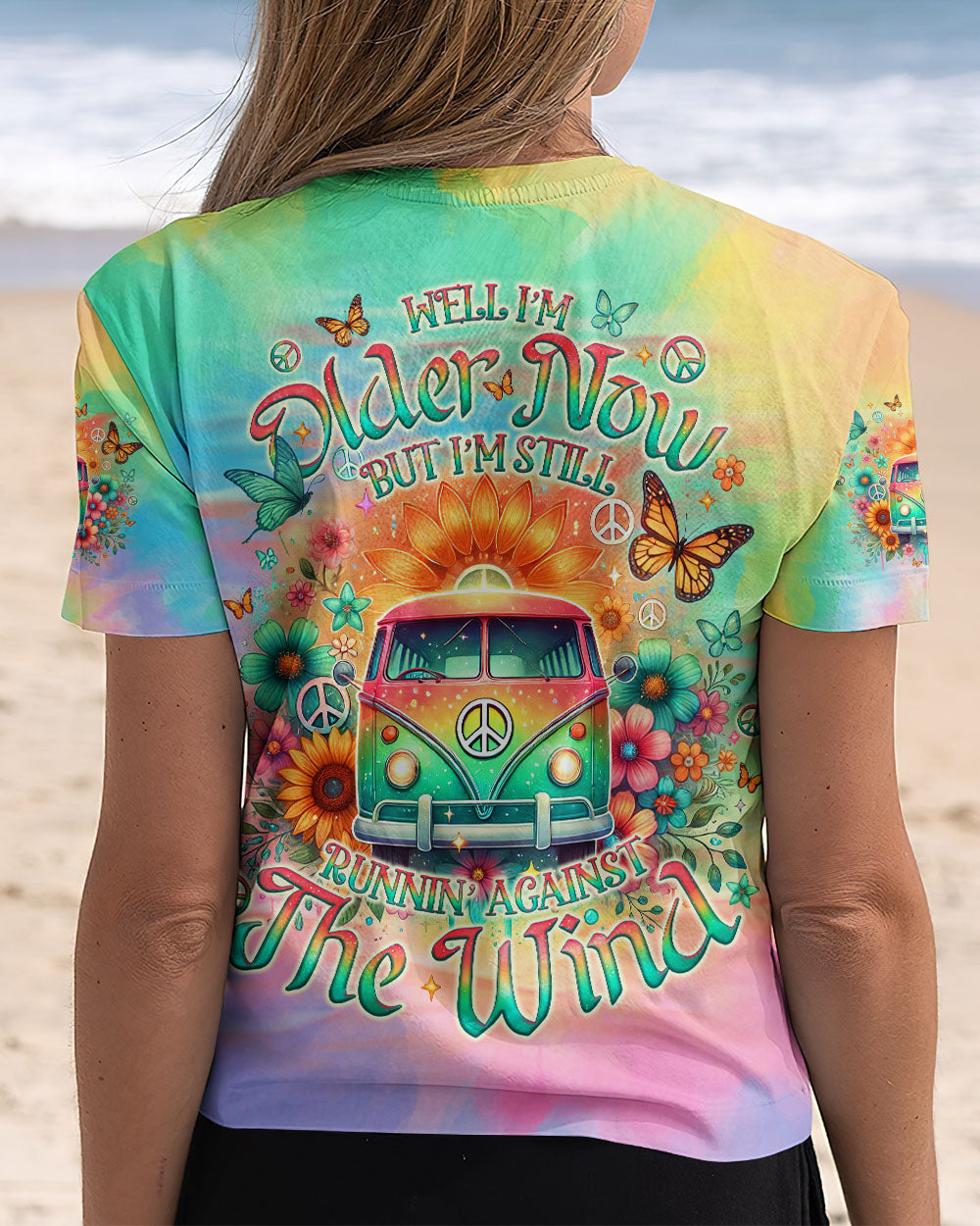 Older Now But Im Still Running Against The Wind Tie Dye Hippie Bus AOP Shirts _12_ s9Ldk