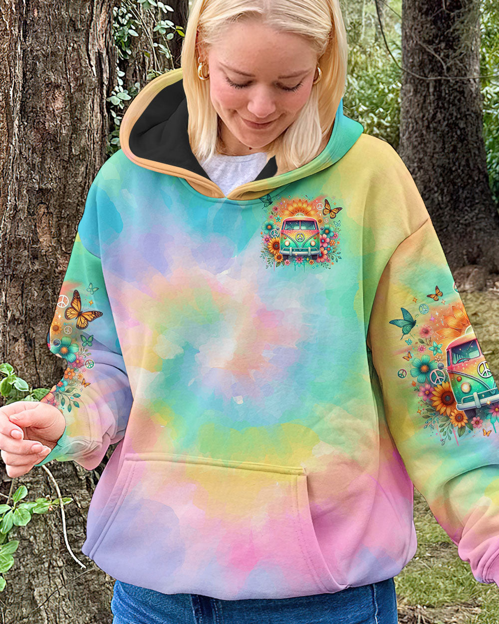 Older Now But Im Still Running Against The Wind Tie Dye Hippie Bus AOP Shirts _13_ Z9TMH