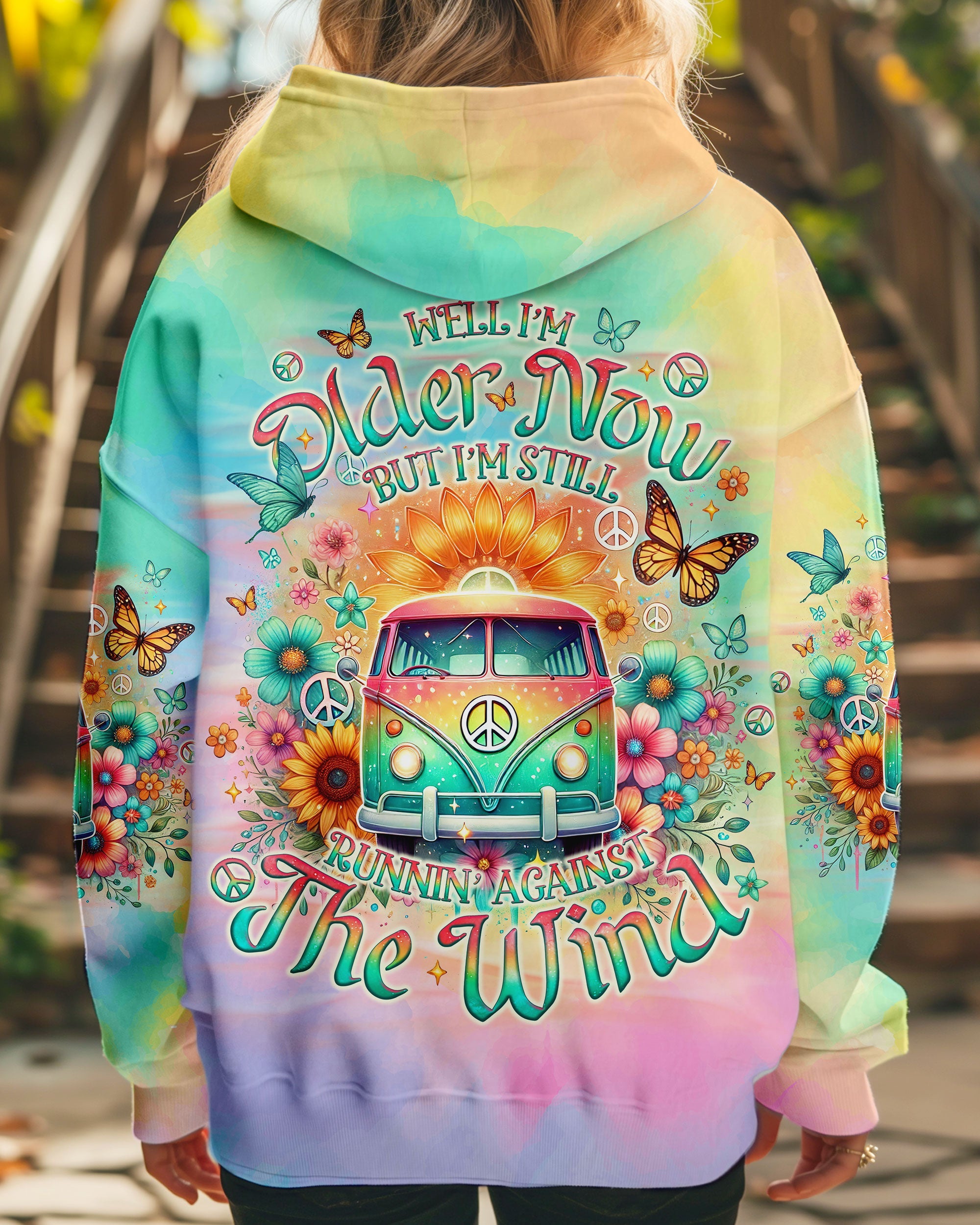 Older Now But Im Still Running Against The Wind Tie Dye Hippie Bus AOP Shirts _1_ 6JTn7