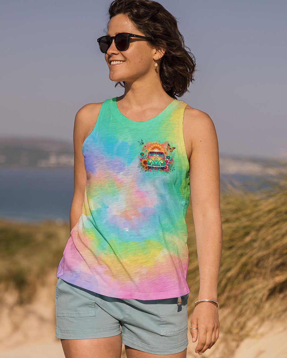 Older Now But Im Still Running Against The Wind Tie Dye Hippie Bus AOP Shirts _6_ pBXCB