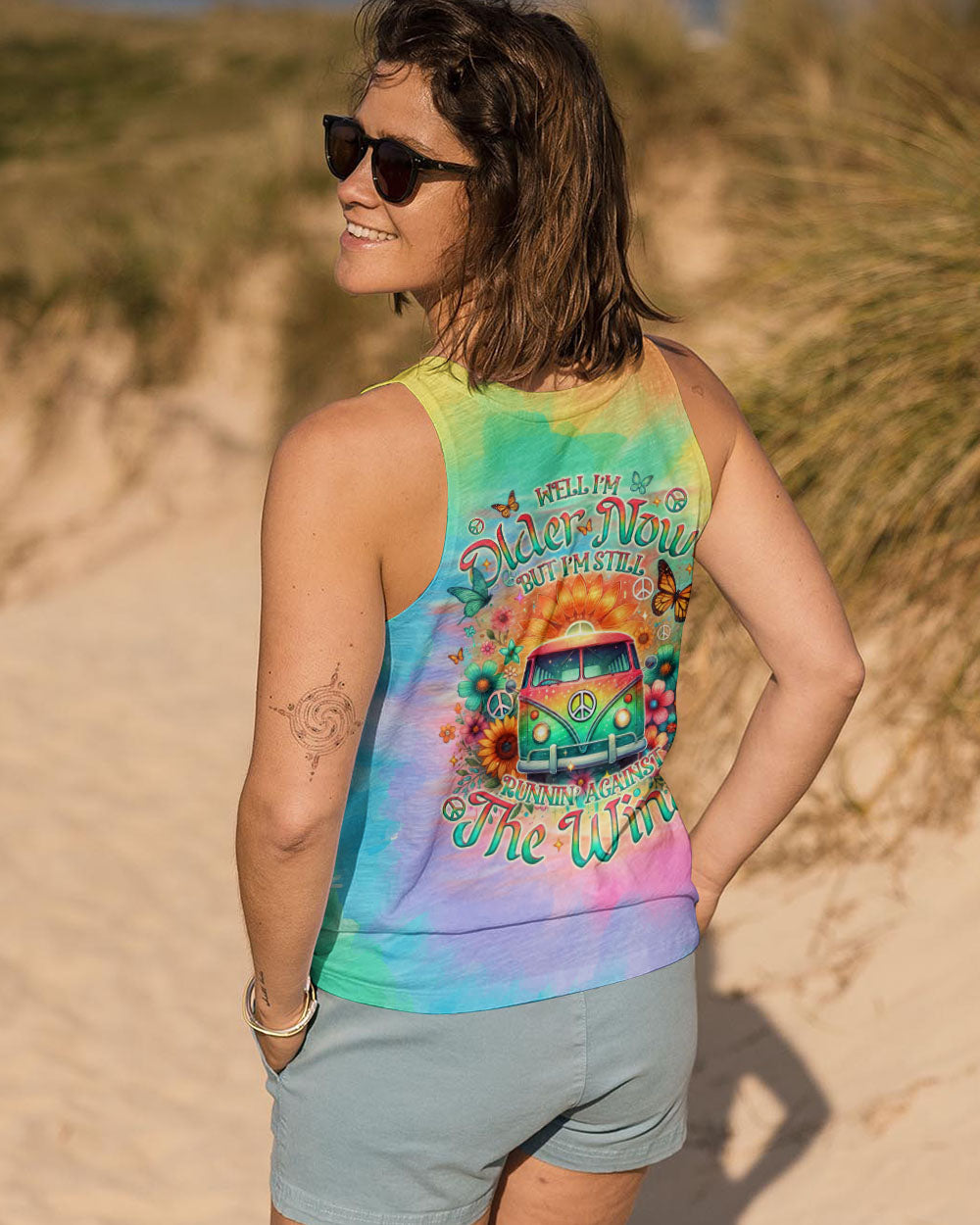 Older Now But Im Still Running Against The Wind Tie Dye Hippie Bus AOP Shirts _7_ bAsDG