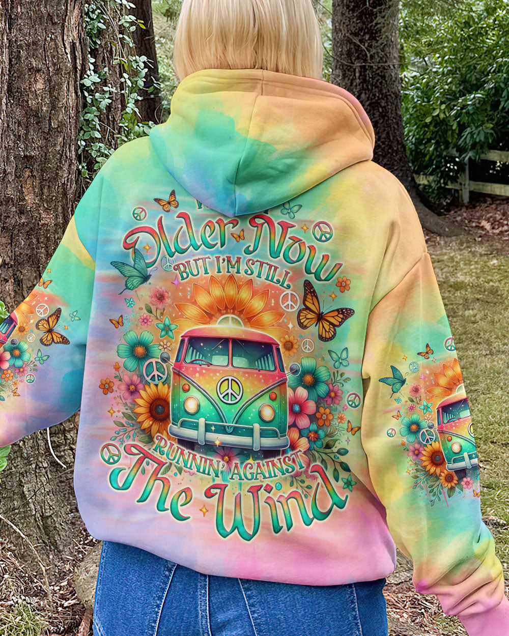 Older Now But Im Still Running Against The Wind Tie Dye Hippie Bus AOP Shirts _8_ xp7Vg
