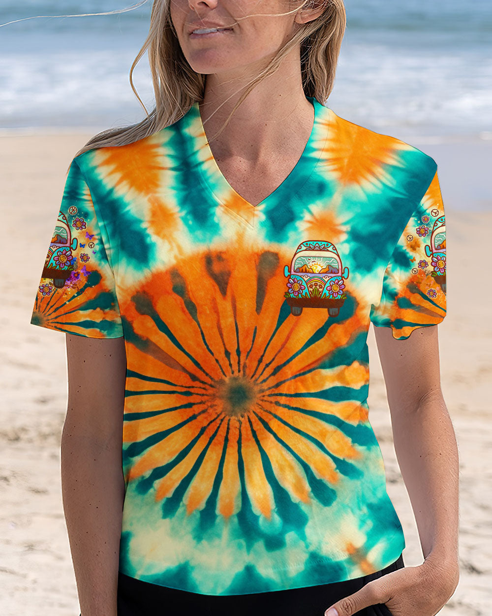 Older Now But Im Still Running Against The Wind Tie Dye Hippie Van AOP Shirts _11_ 0POgg
