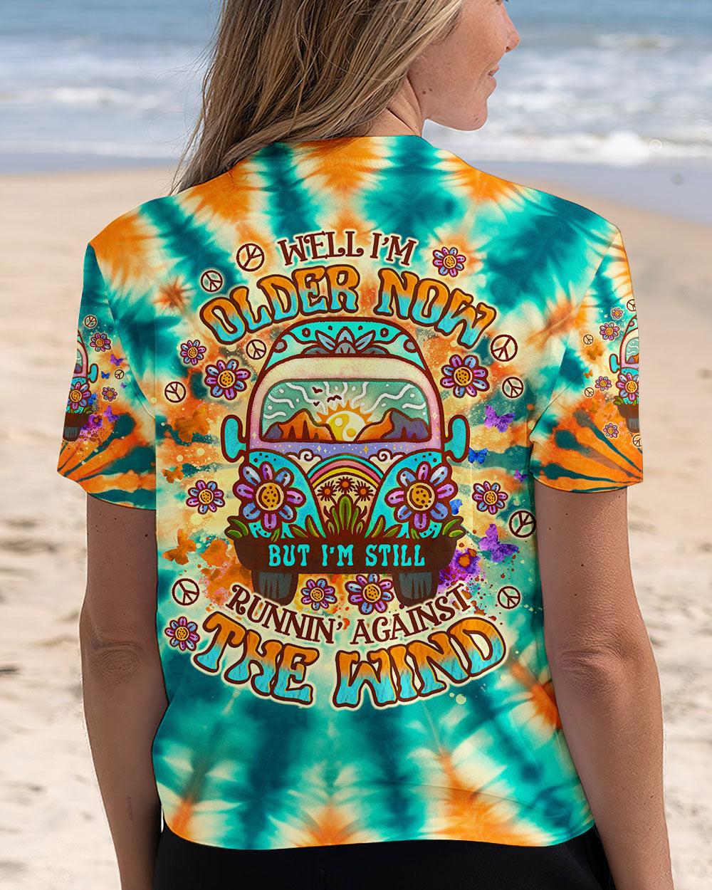 Older Now But Im Still Running Against The Wind Tie Dye Hippie Van AOP Shirts _12_ 02XJh